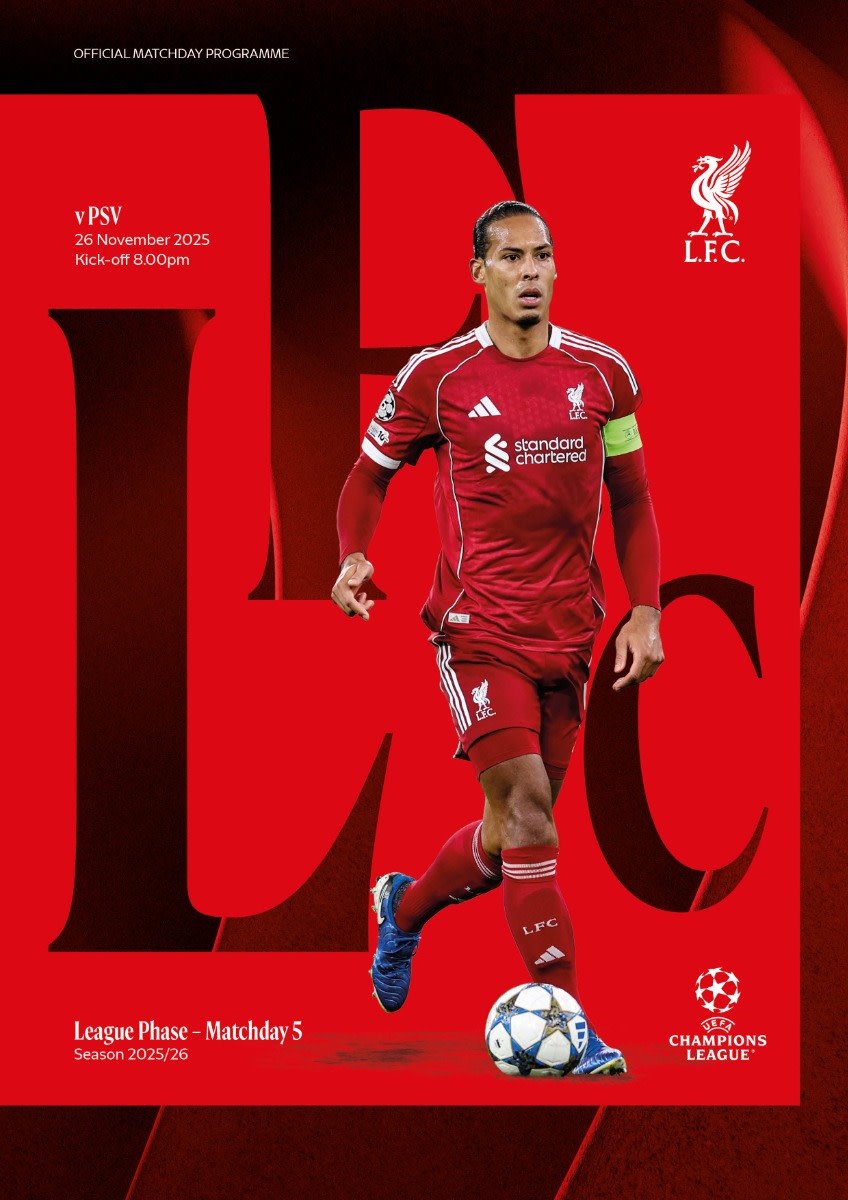 Spieltagsprogramm | LFC gegen PSV - Champions League 26/11/2025 - Image 1
