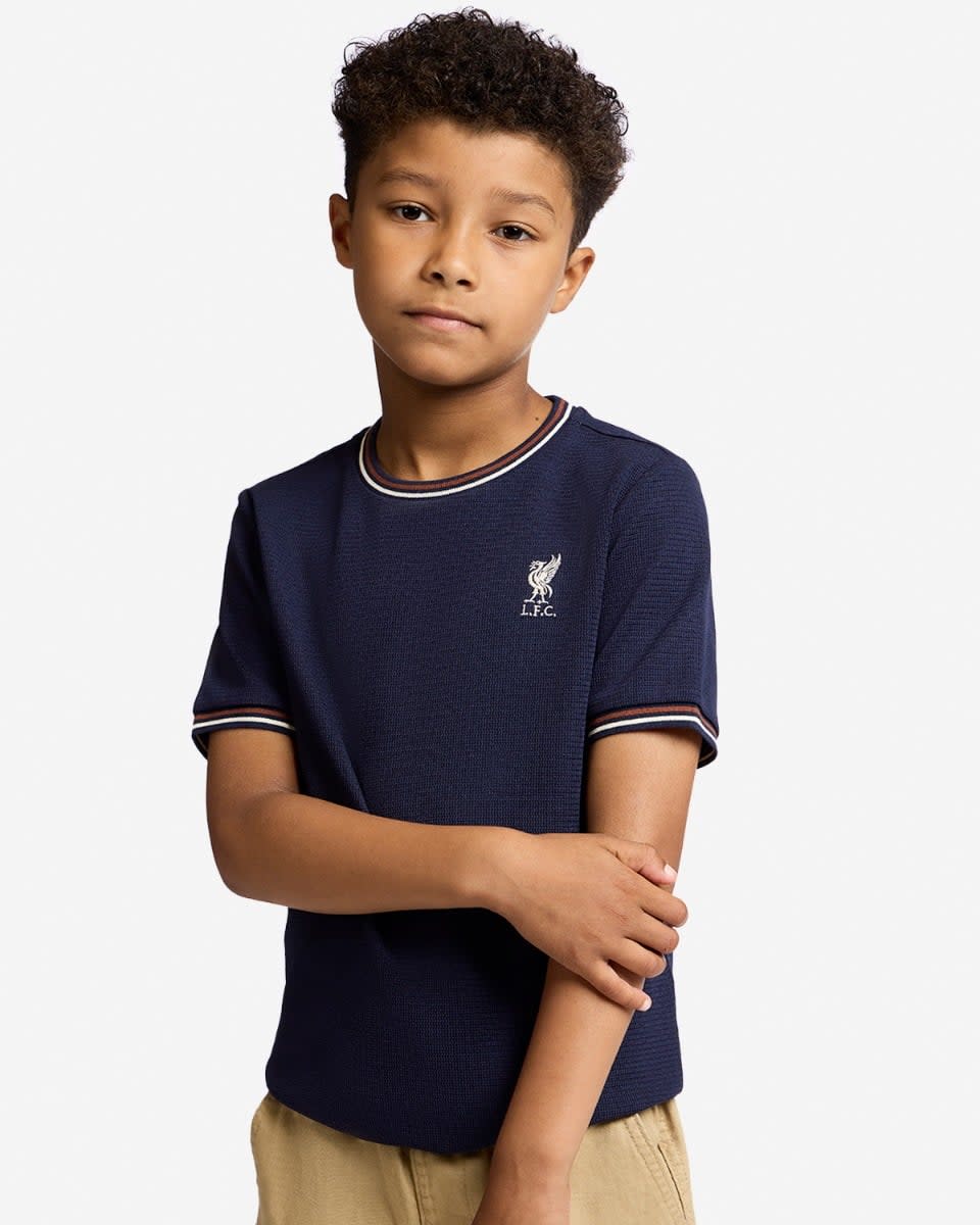 T-shirt à revers tricoté LFC Juniors bleu marine - Image 1