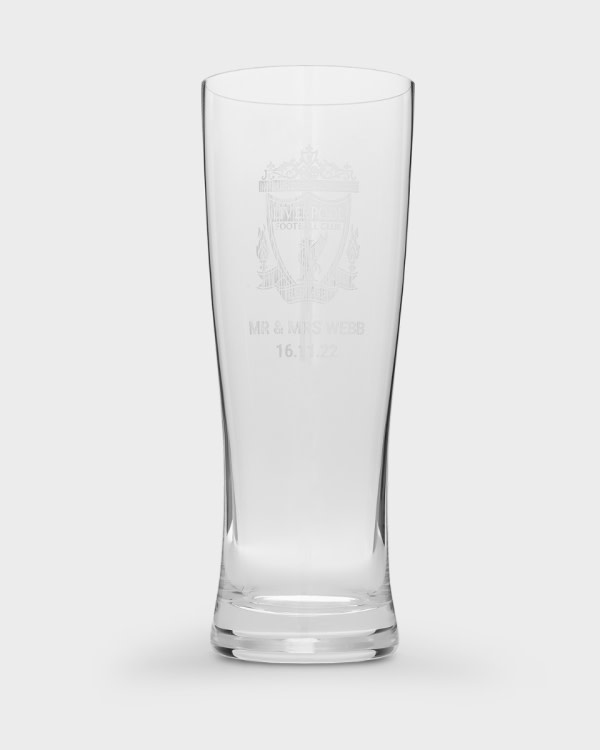 LFC Personalised Crest Tall Pint Glass - Image 1