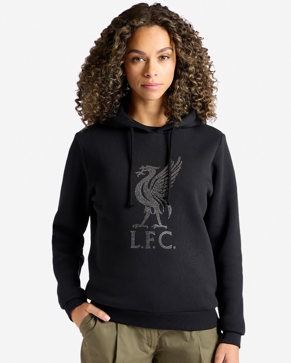 LFC Liverbird Diamanté Kapuzenpulli für Damen, Schwarz - Image 1