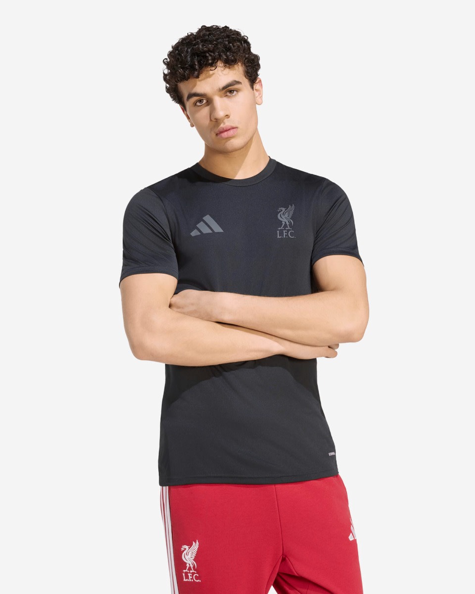 LFC adidas Mens 26/27 DNA Poly Tee Black - Image 1