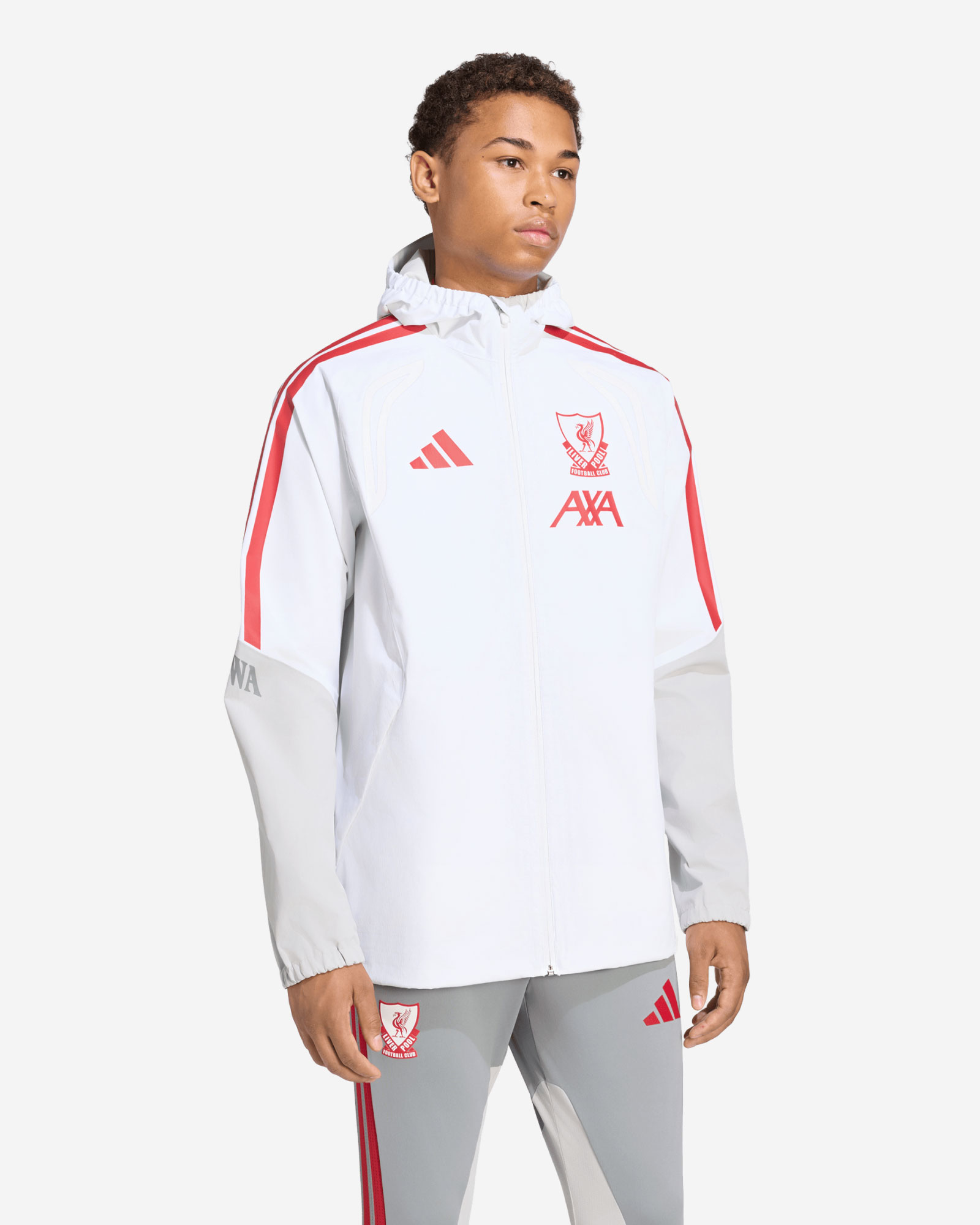 LFC adidas Mens 26/27 Authentic European Tiro Rain Jacket White