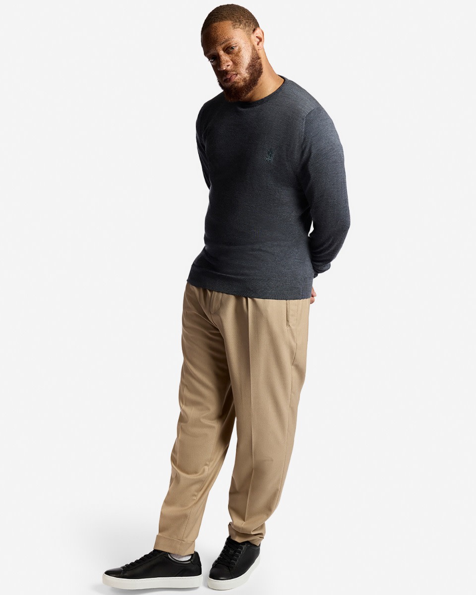 Pull à col rond en laine mérinos extra fine LFC X John Smedley pour homme, anthracite - Image 3