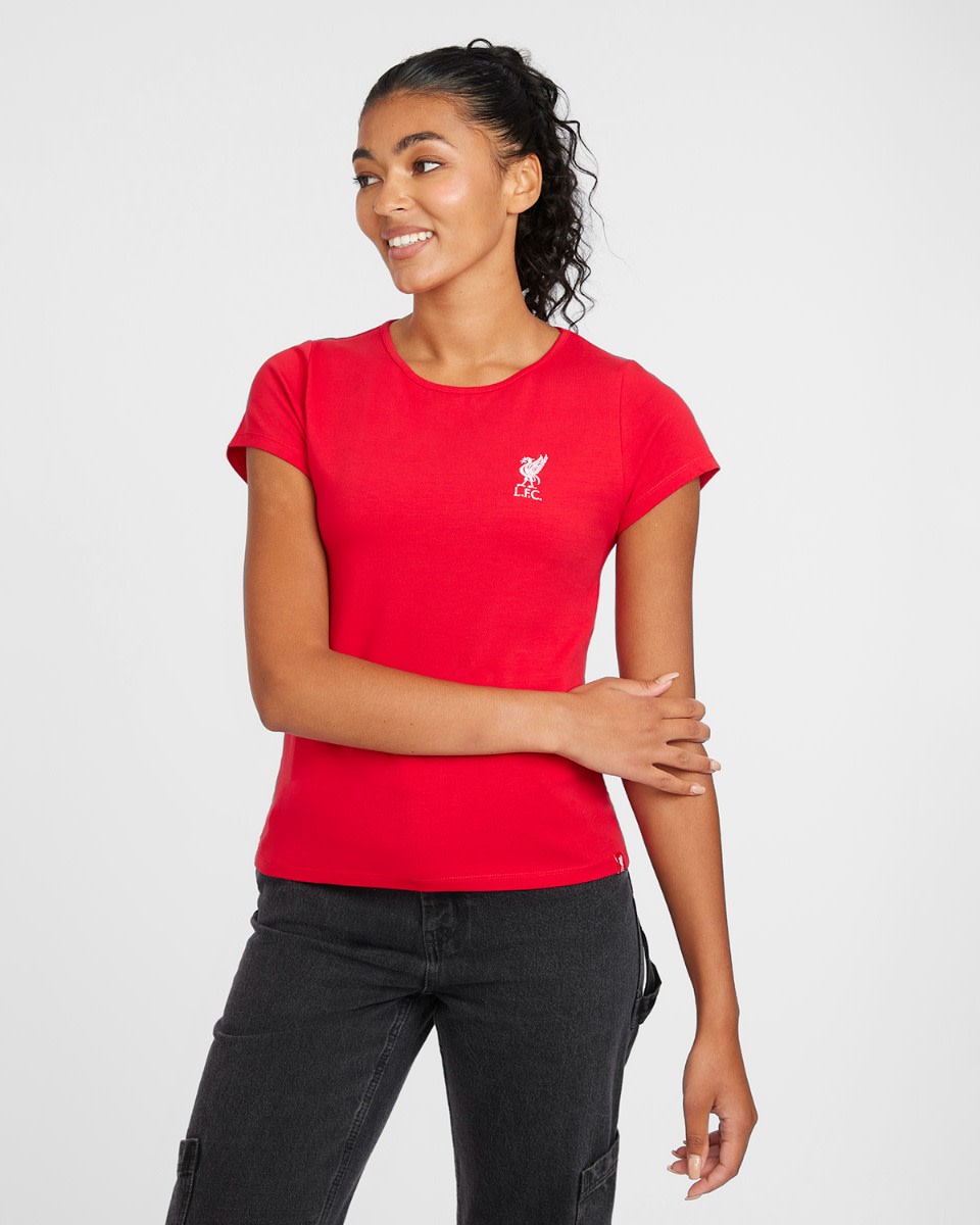 LFC Womens Liverbird Red Tee - Image 3