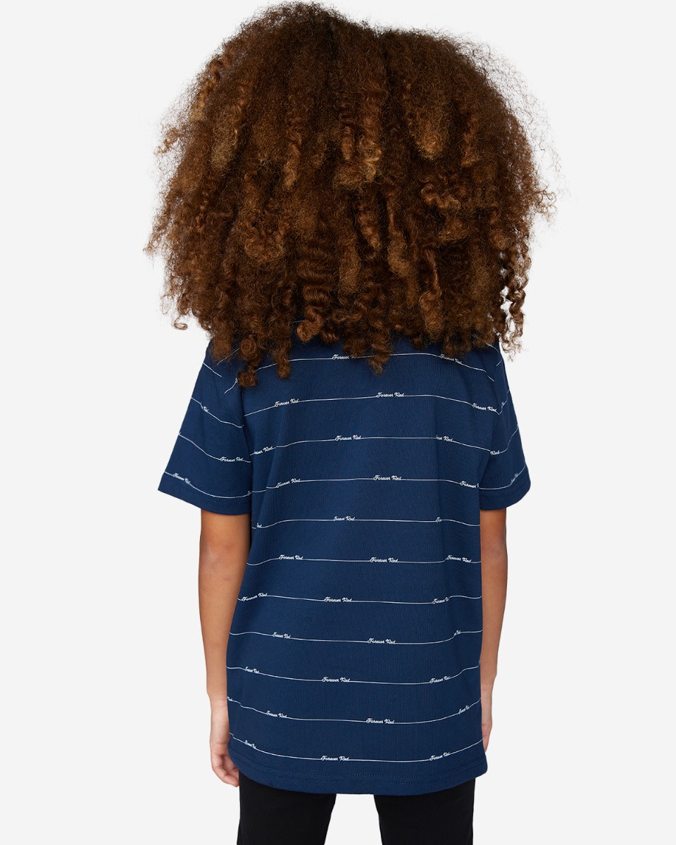 LFC Junior Stripe Text Tee Navy - Image 4