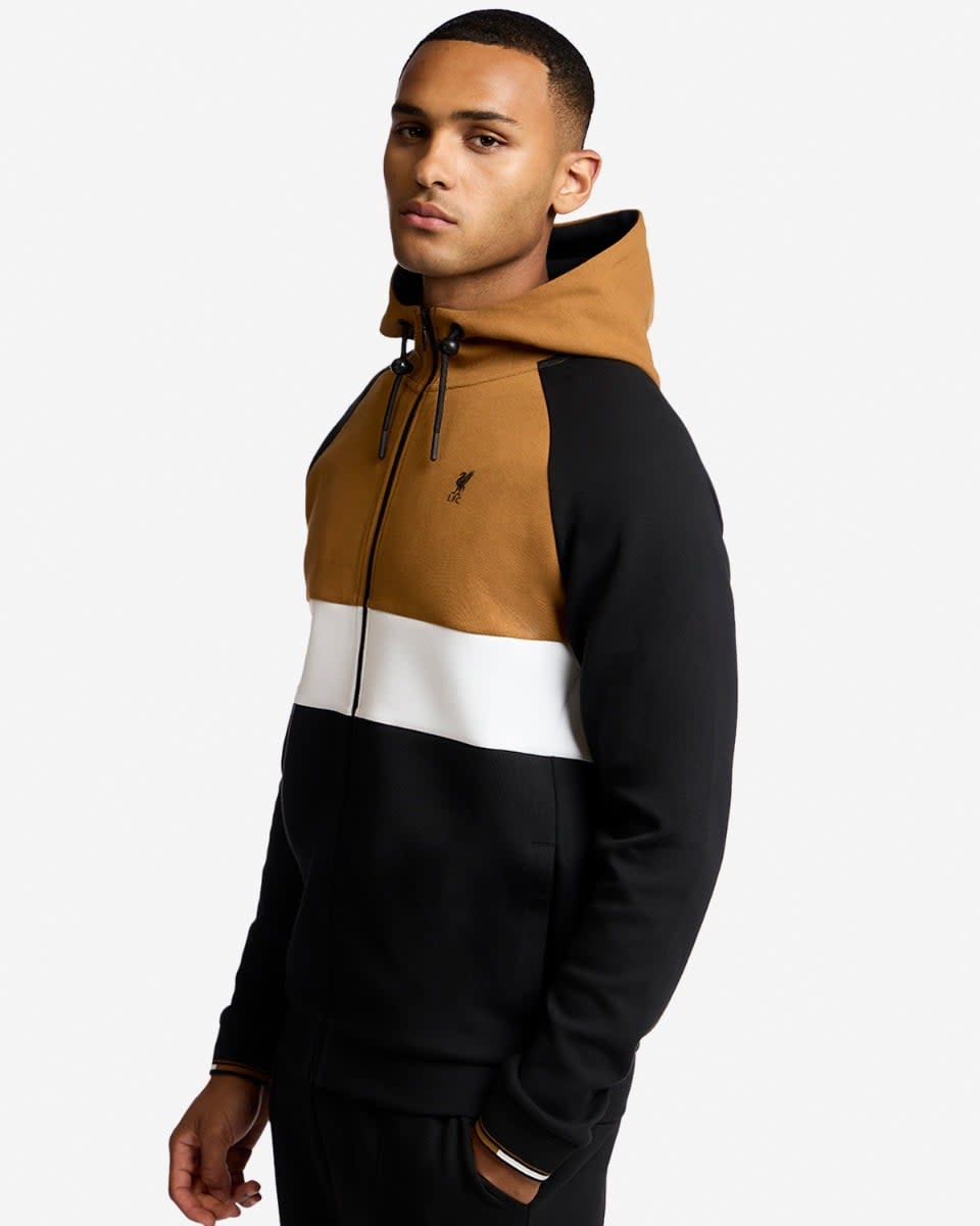 LFC Mens Colour Block Hoody Black - Image 2