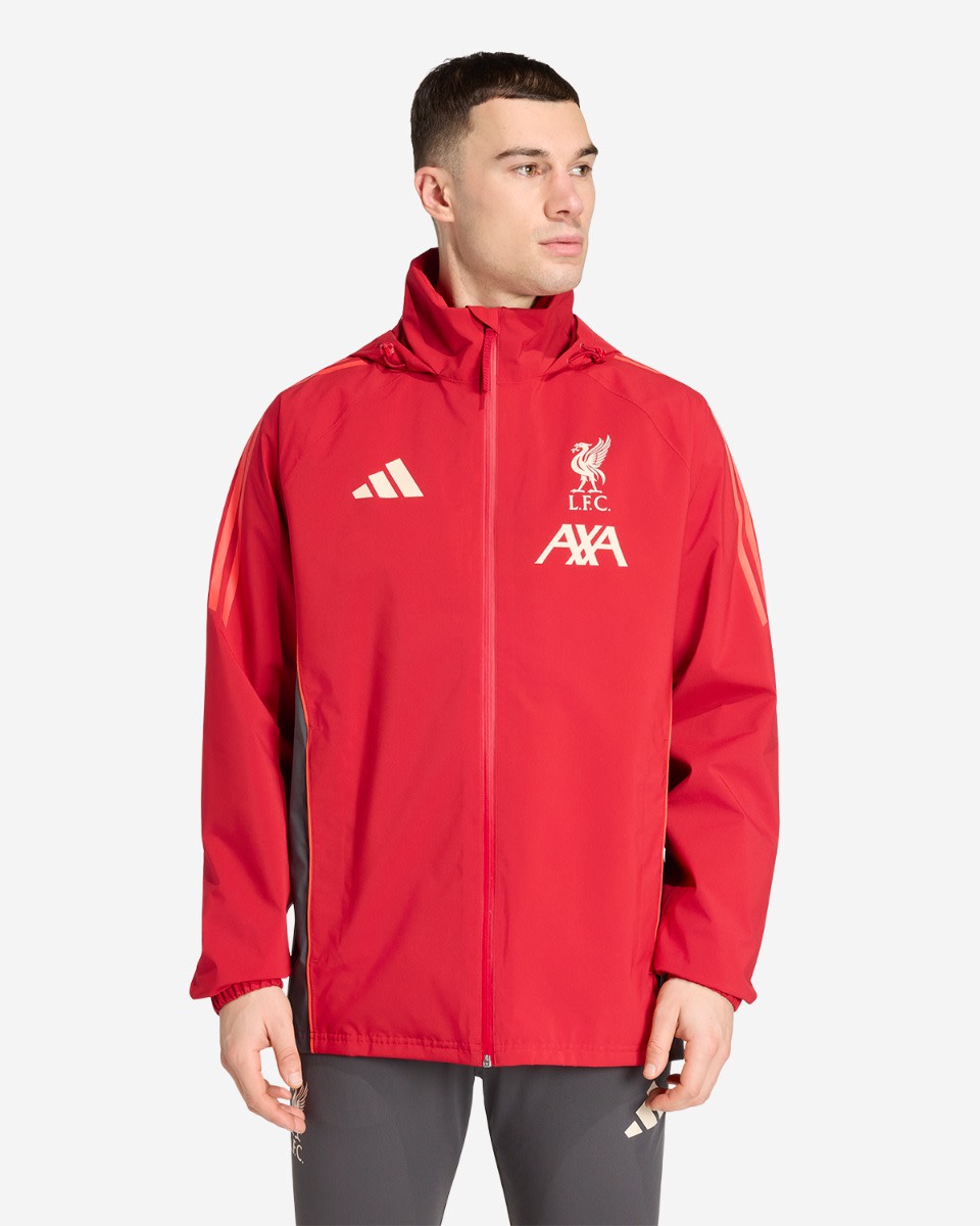 LFC adidas Mens 25/26 Rain Jacket Red - Image 1