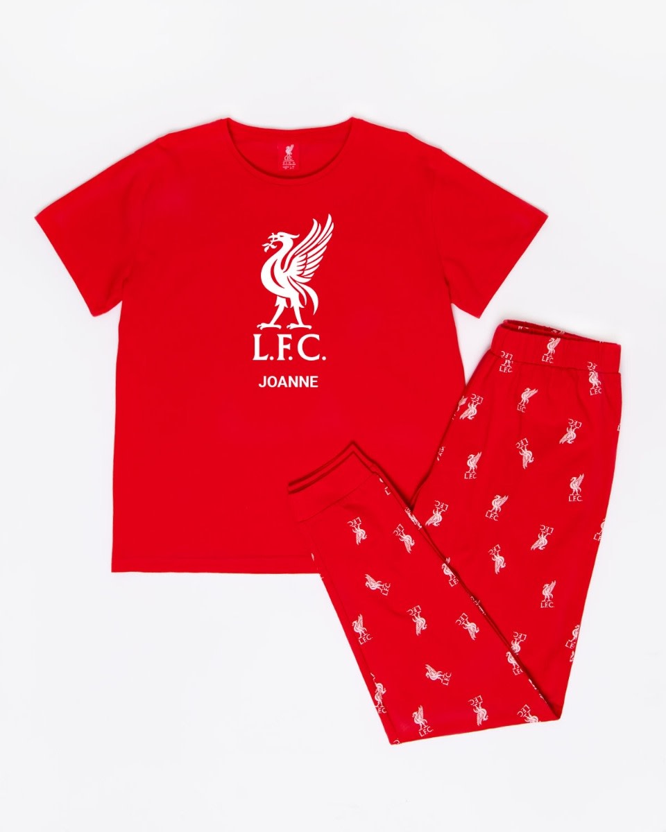 LFC Womens Personalised Liverbird Pyjamas - Image 1