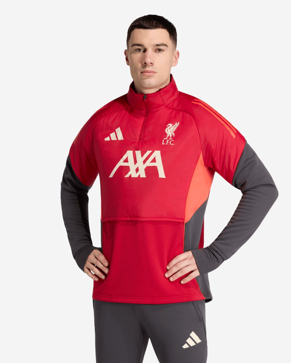 LFC adidas เสื้อคลุมผู้ชาย 25/26 Pro เสื้อคลุมหน้าหนาว สีแดง - Image 1