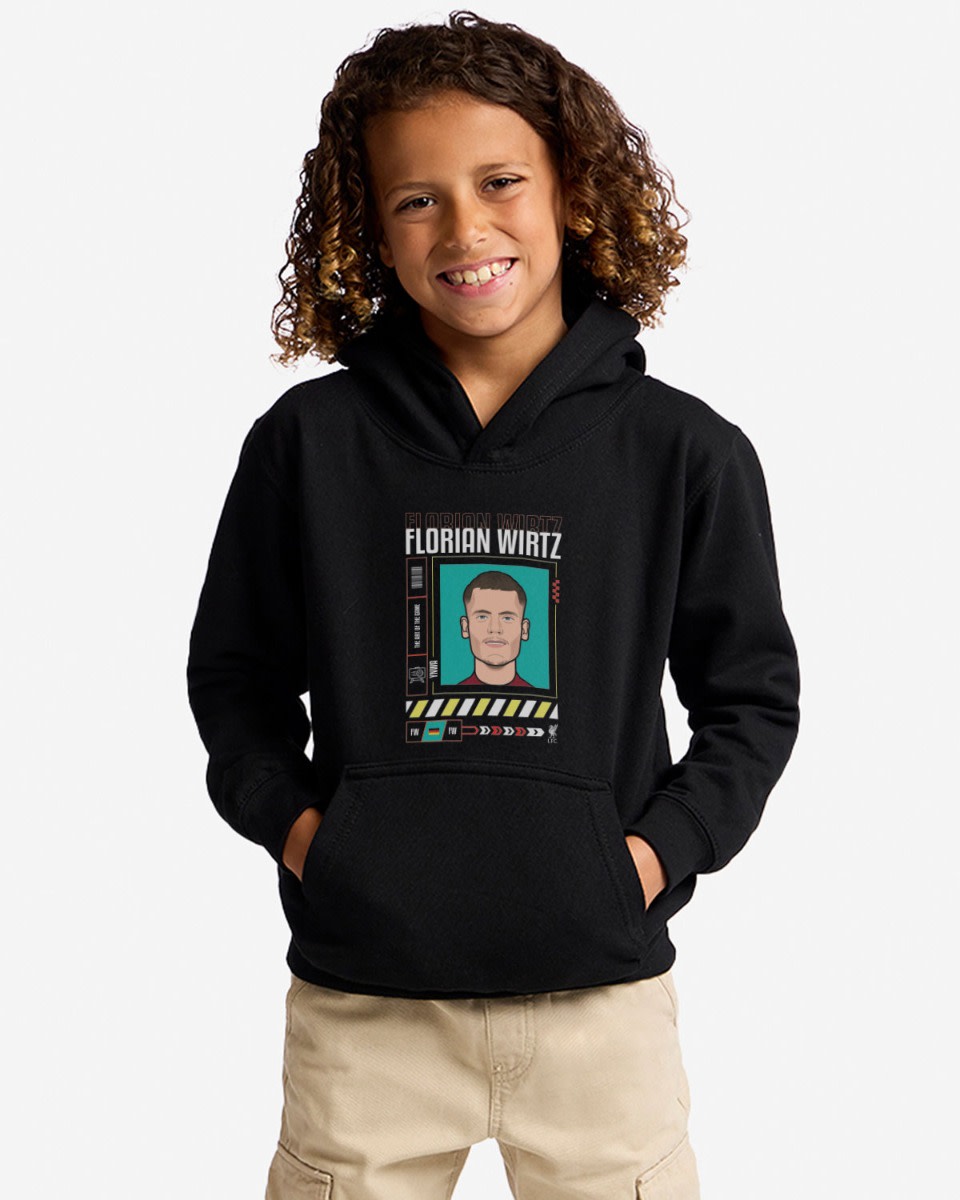 LFC 25/26 Juniors Wirtz Kapuzenpullover Schwarz - Image 1