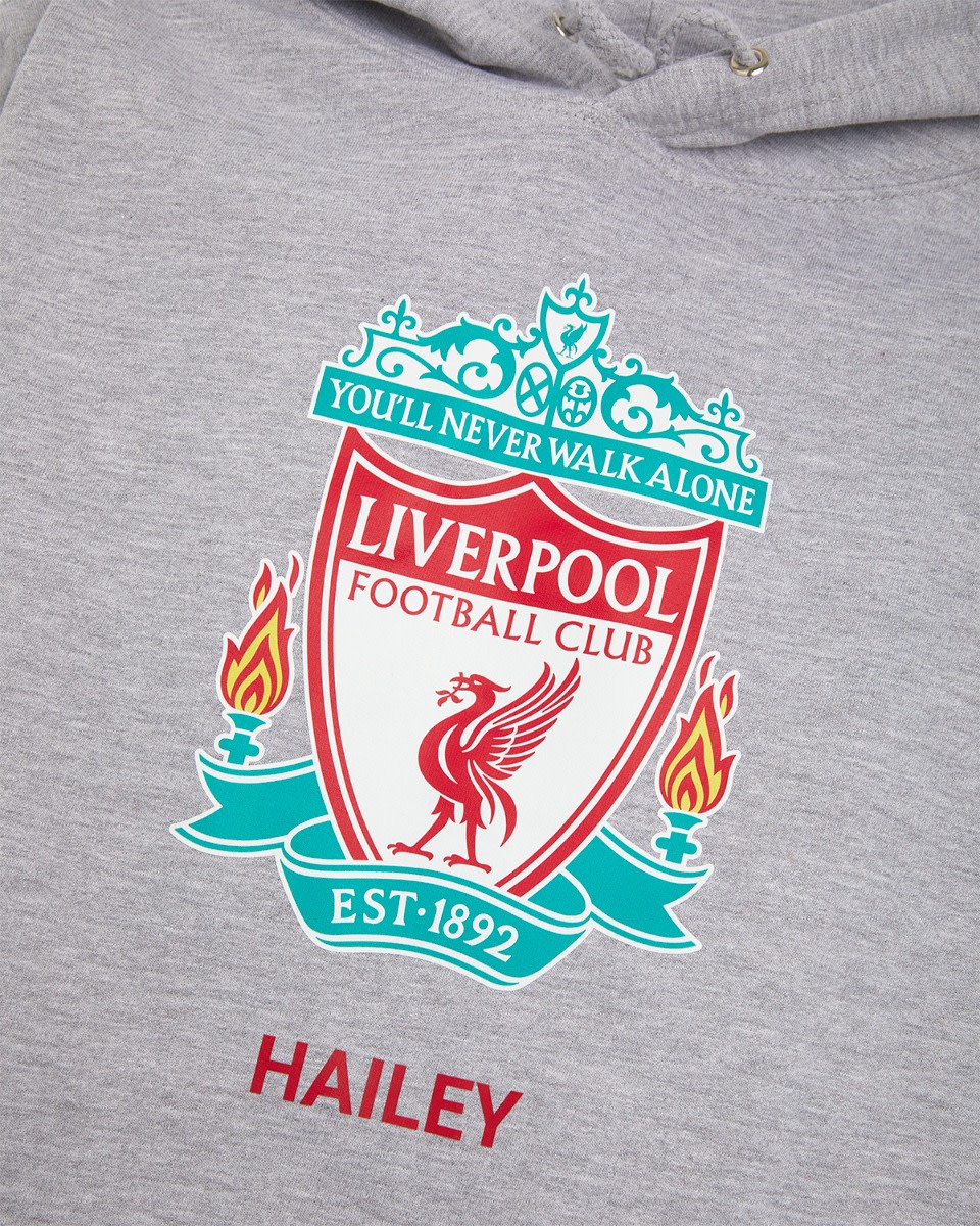 เสื้อฮู้ดสีเทาแบบส่วนบุคคล LFC Crest - Image 3