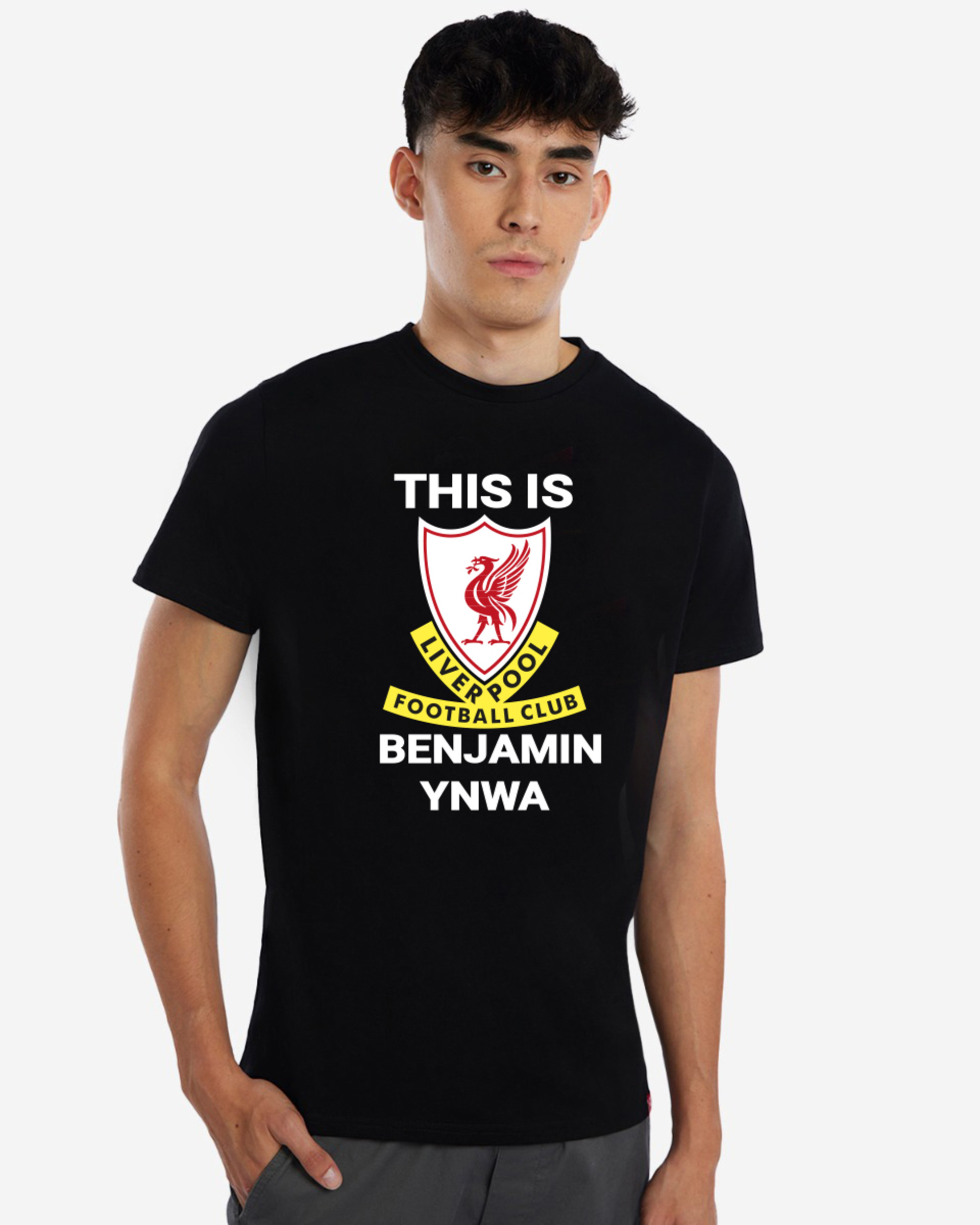 LFC This is Anfield Personlig Sort T-shirt - Image 1