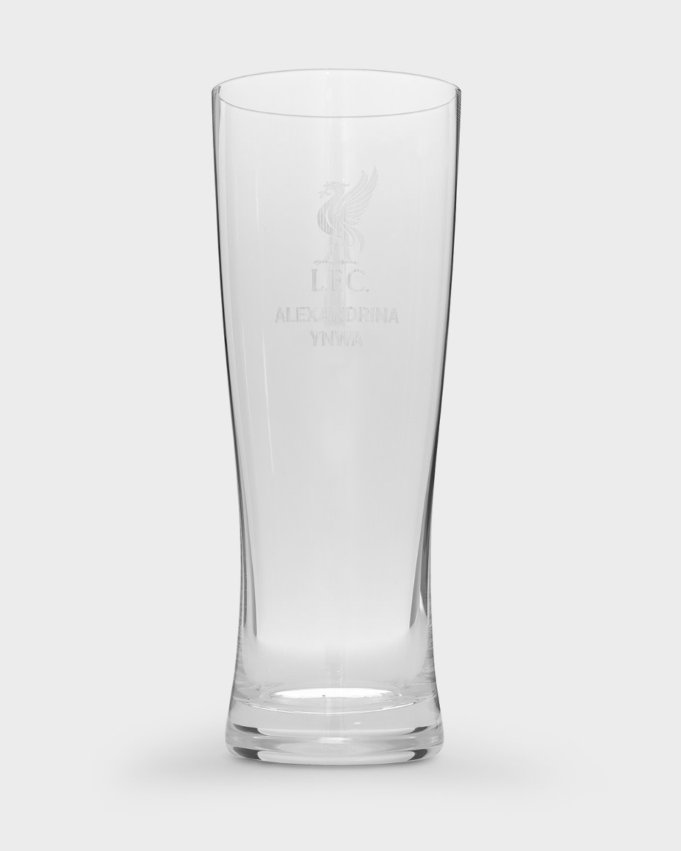 LFC Personalised Liverbird Tall Pint Glass - Image 1