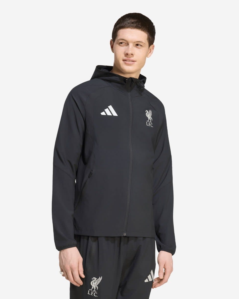 Coupe-vent LFC Adidas Tiro Travel à fermeture éclair intégrale pour homme, noir - Image 1