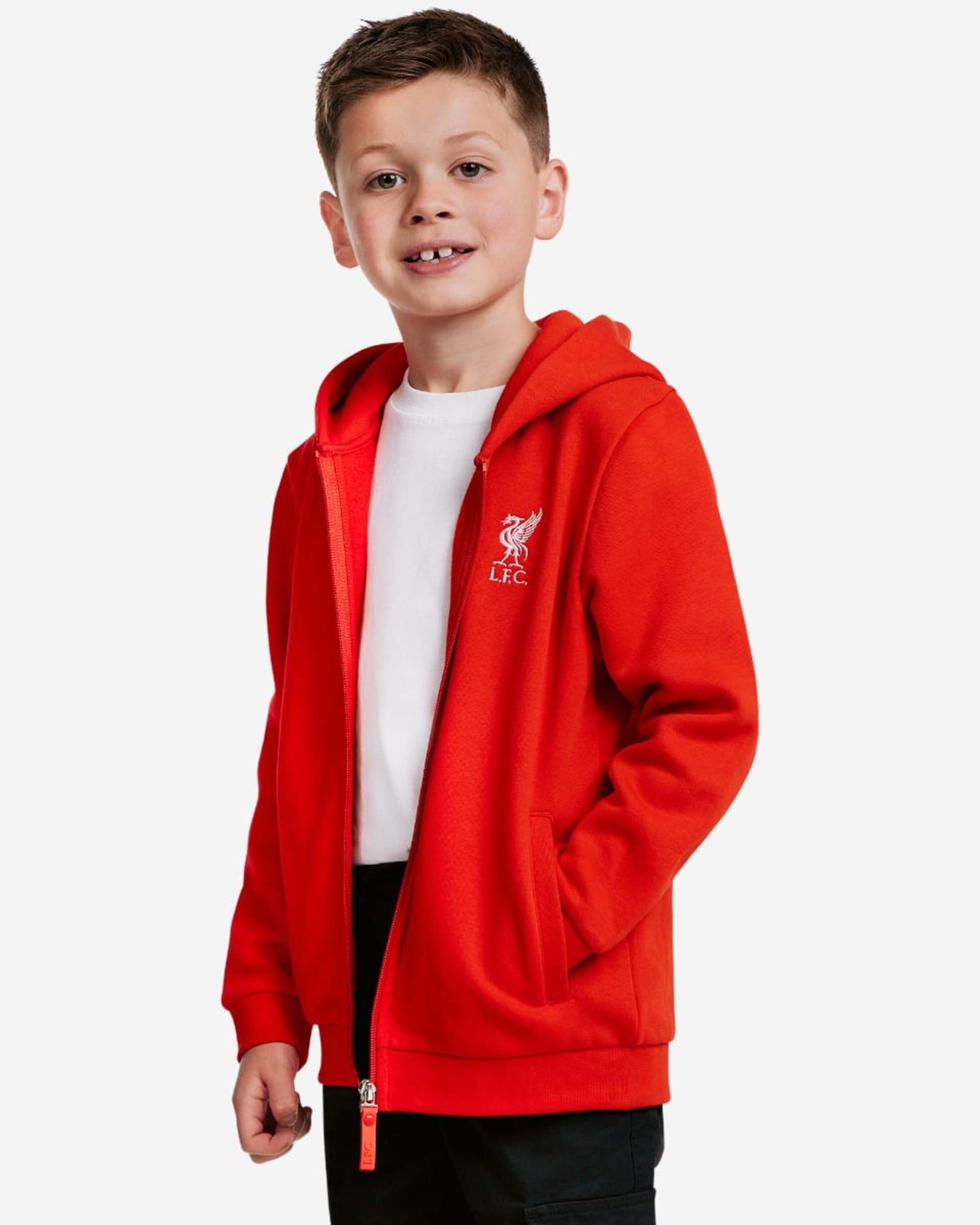 Sudadera con capucha y cremallera para bebés LFC roja - Image 4