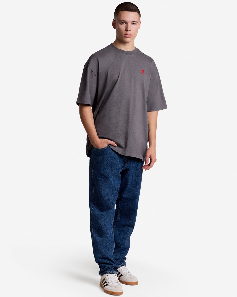 LFC Mens Oversized Distressed Back Tee Grey - Image 3