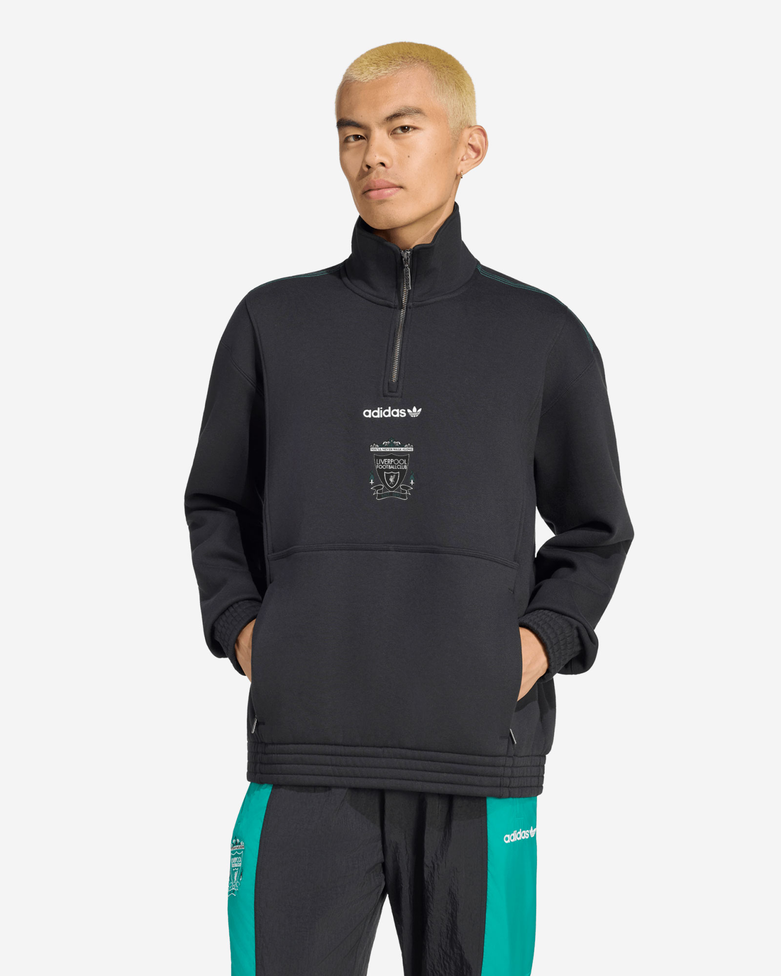 LFC adidas Mens EQT Half Zip Top Black