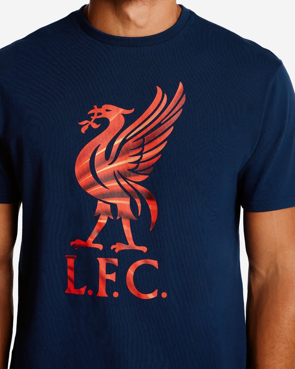 LFC Mens Liverbird Swirl Tee Navy - Image 3