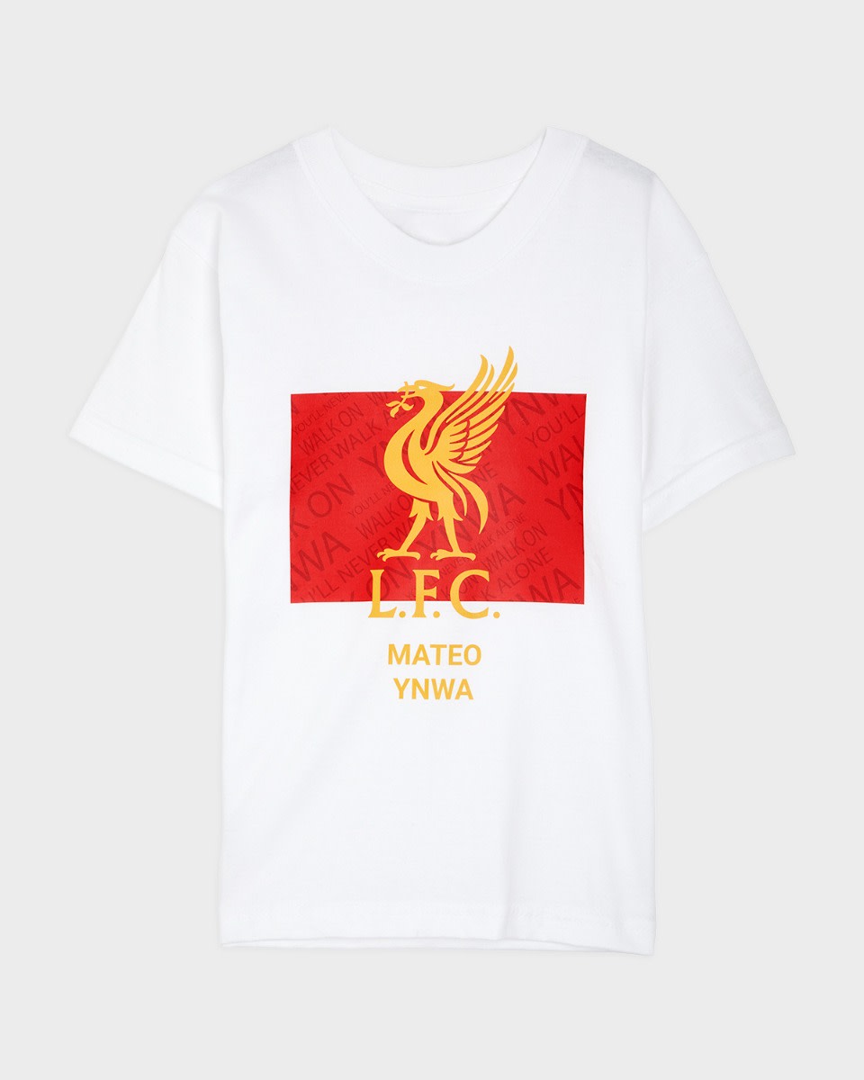 LFC Junior Liverbird Personlig Vit T-shirt - Image 2