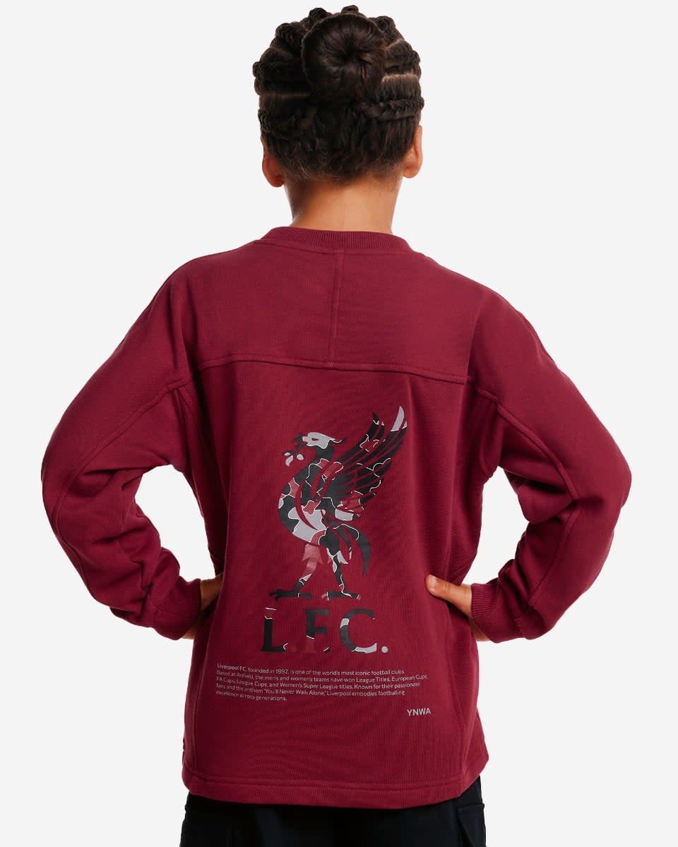 LFC 青少年超大码 YNWA 拼接卫衣樱桃色 - Image 1