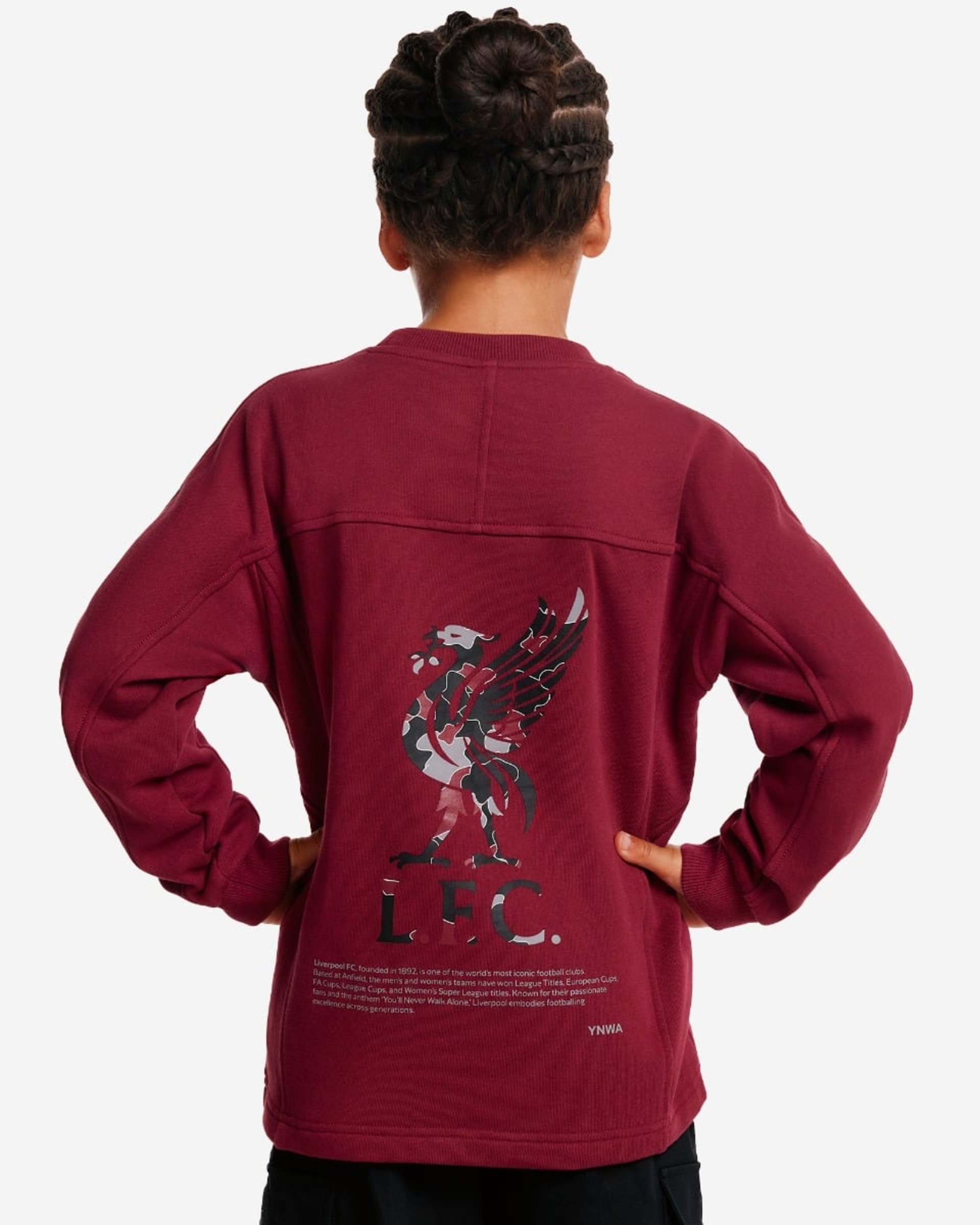 Sweat-shirt surdimensionné YNWA à empiècements LFC Juniors Cherry - Image 1