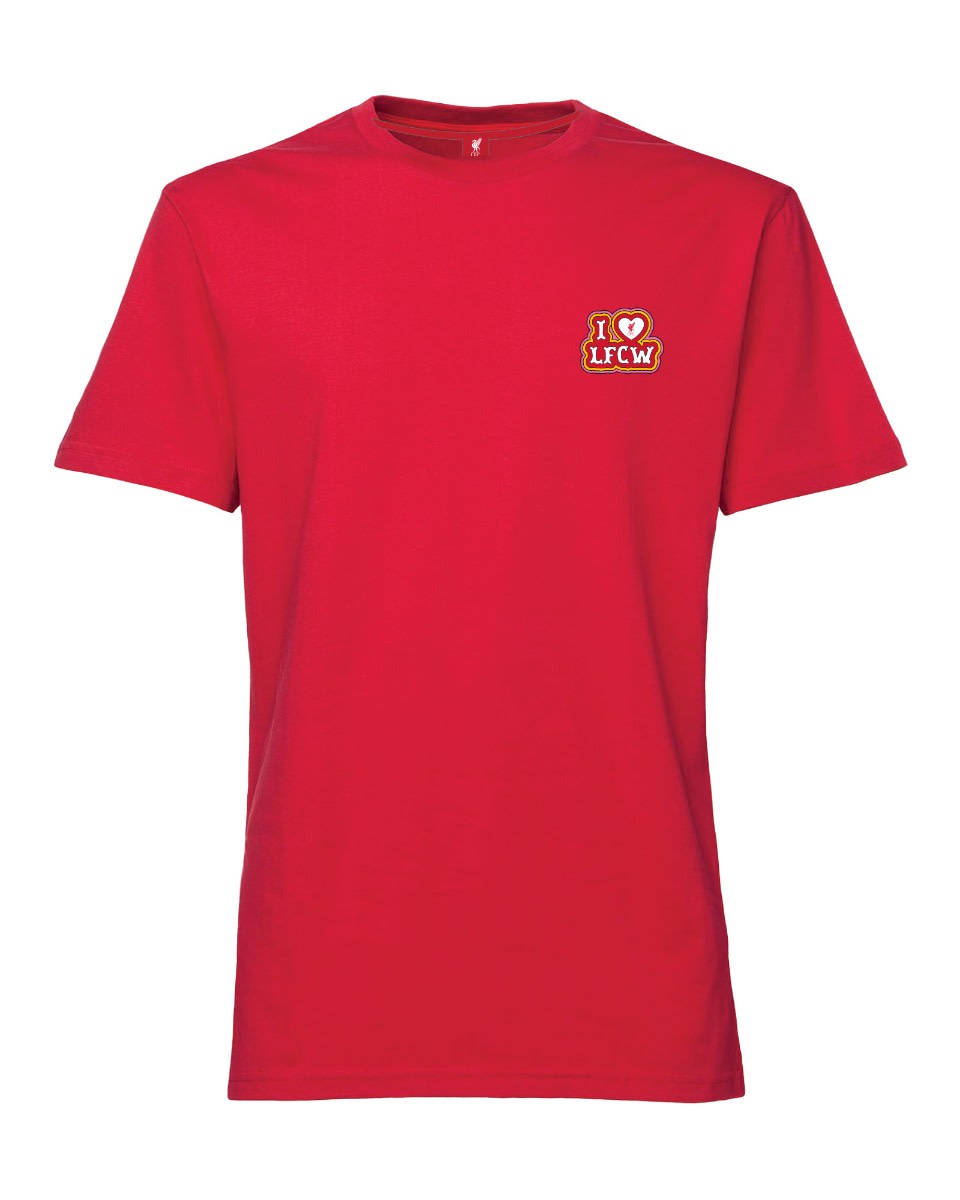 เสื้อยืดหัวใจสำหรับผู้ใหญ่ LFCW สีแดง - Image 1