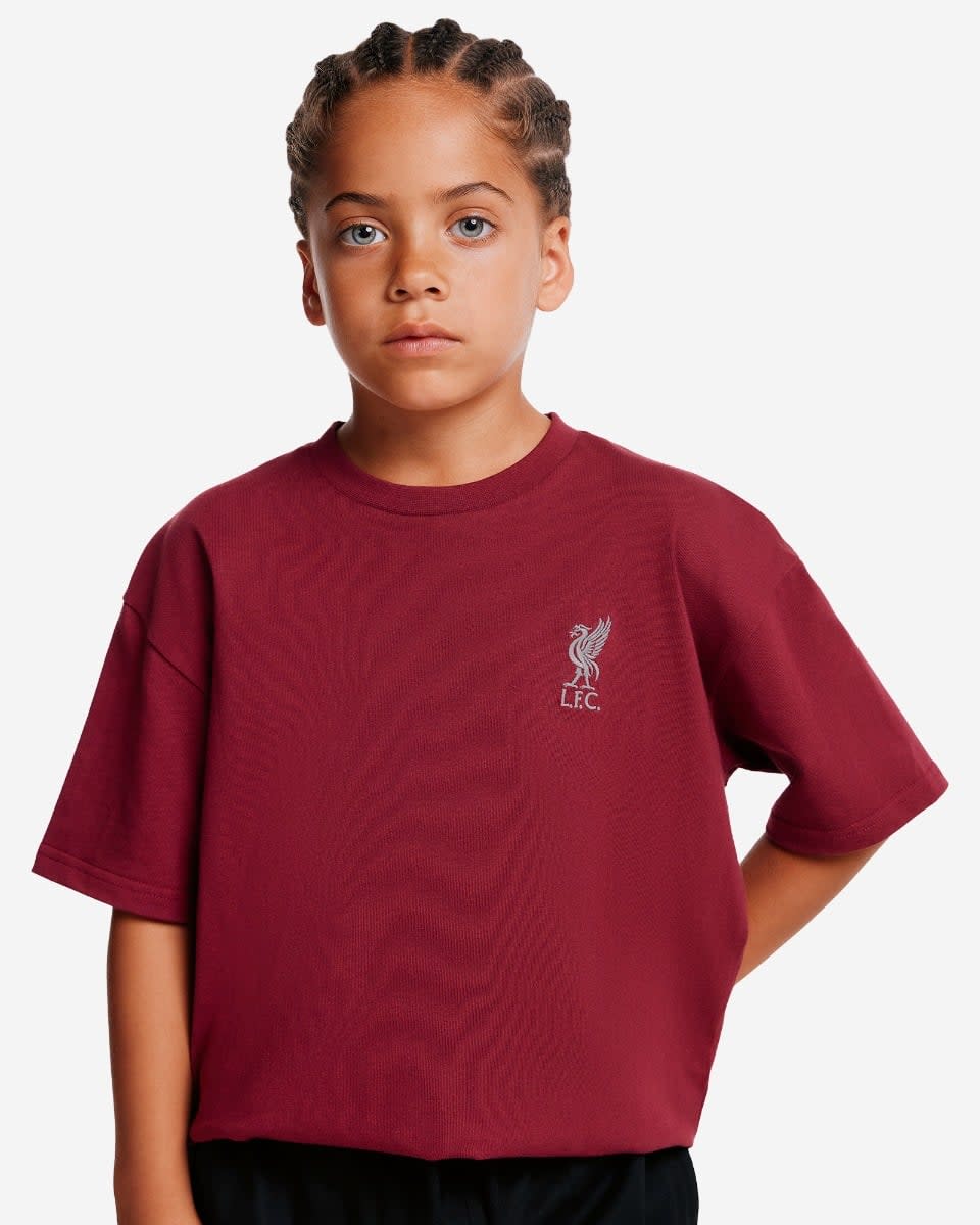 LFC Juniors Oversized YNWA Back Print Tee Cherry - Image 2