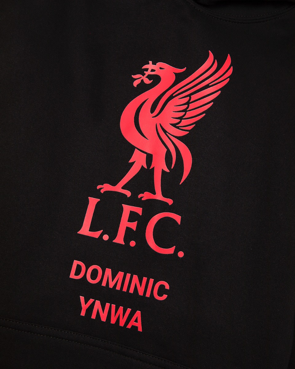 LFC Red Liverbird Personalised Black Hoody - Image 4