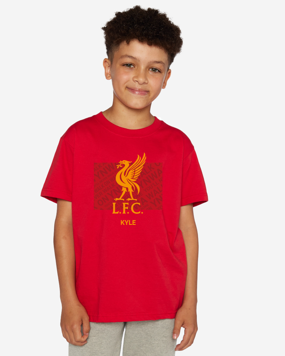 LFC Junior Liverbird Personalised Red Tee - Image 1