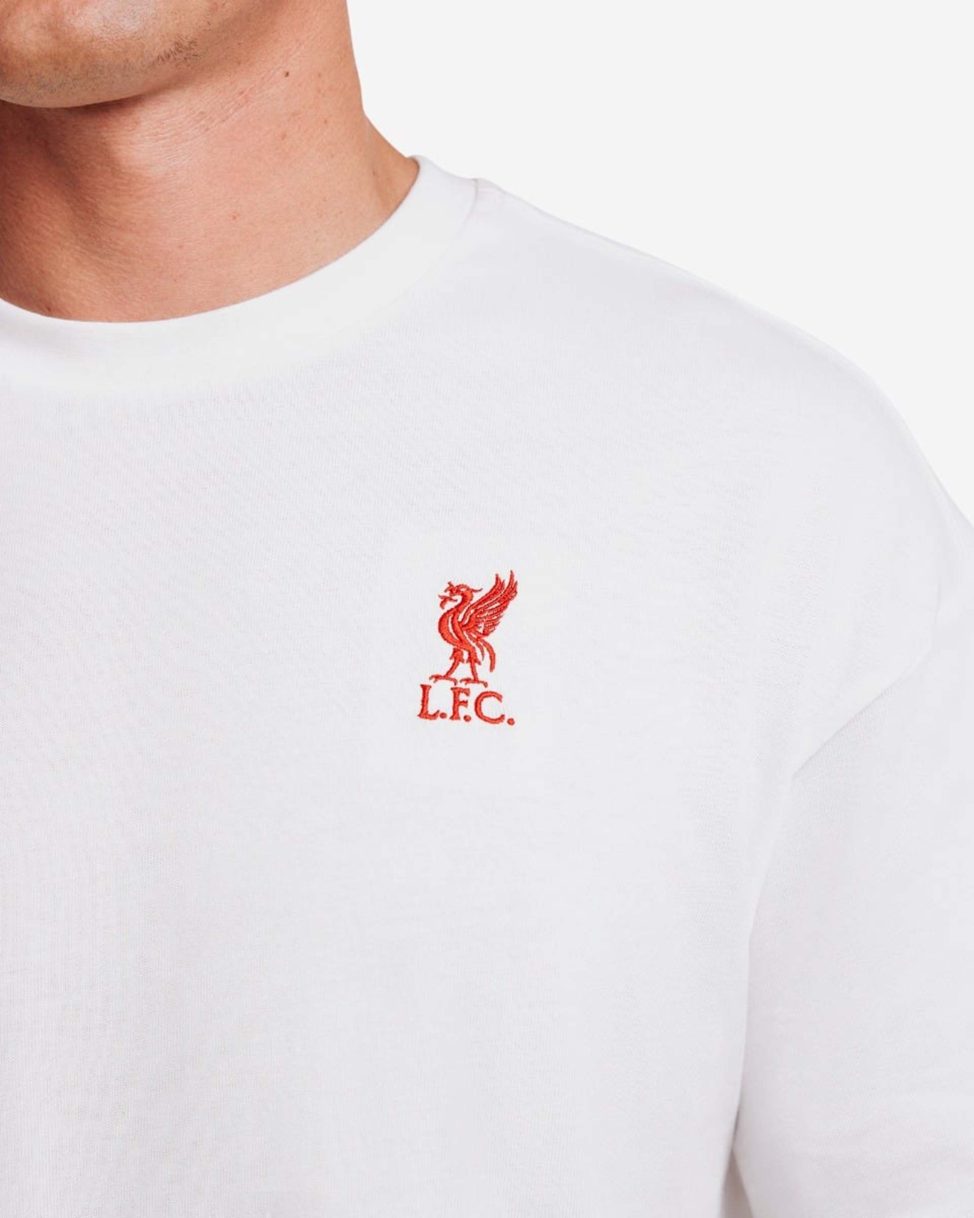 Camiseta LFC de gran tamaño con el emblema de Liverbird para hombre, blanca - Image 2