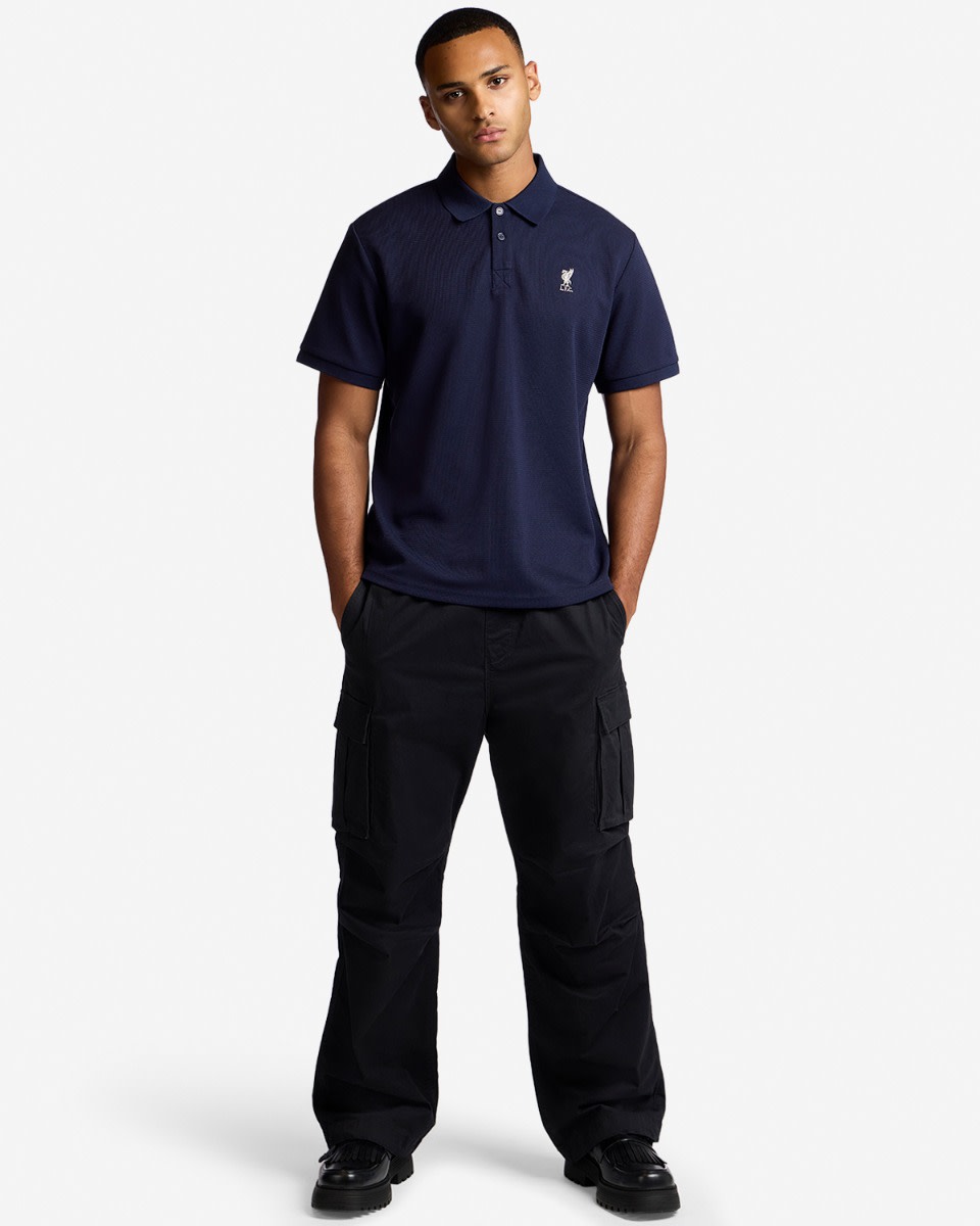 LFC Mens Textured Polo Navy - Image 3