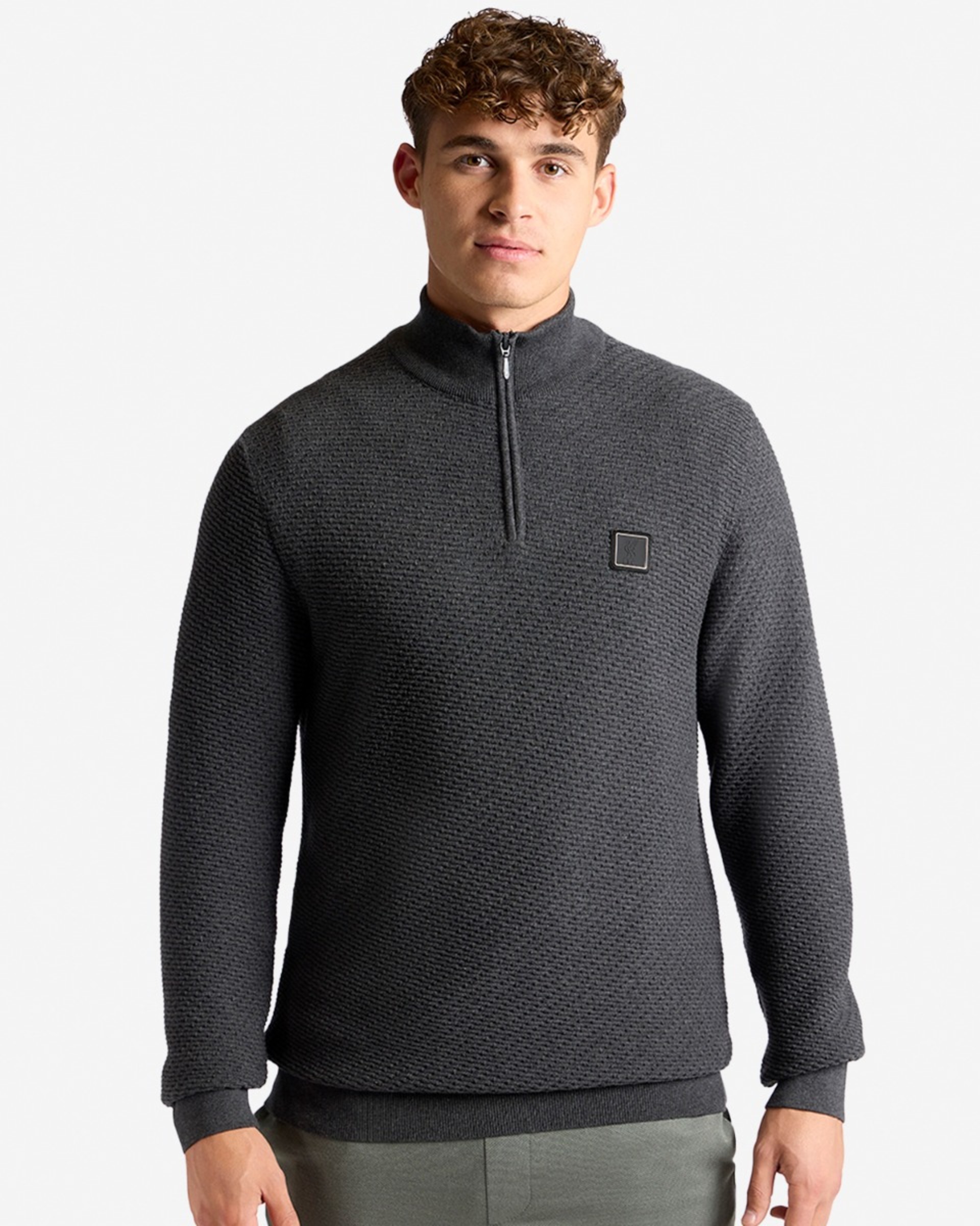 LFC Herre Firma 1/4 Zip Knit Charcoal - Image 1