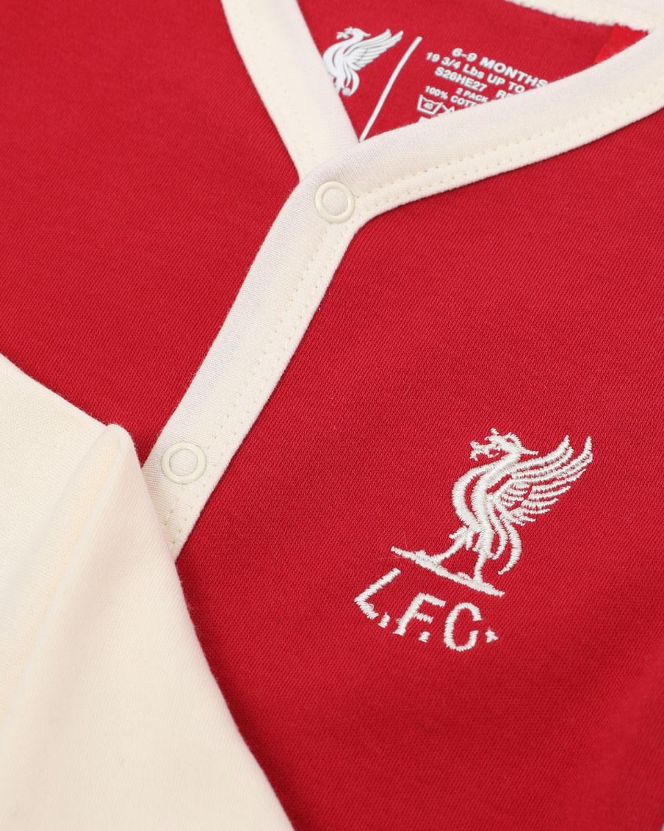 LFC Baby 2Pk Shankly Sleepsuits Red - Image 4