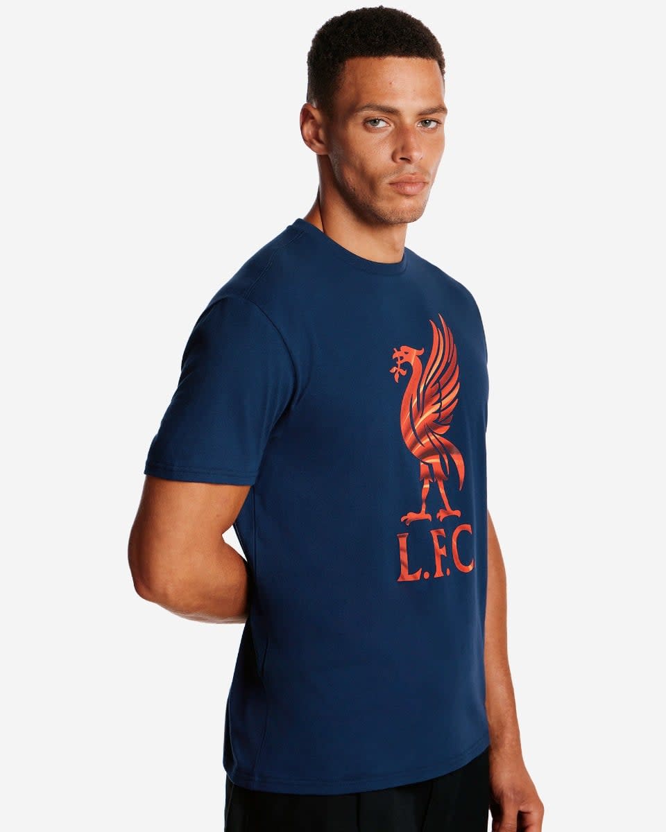 LFC Mens Liverbird Swirl Tee Navy - Image 2
