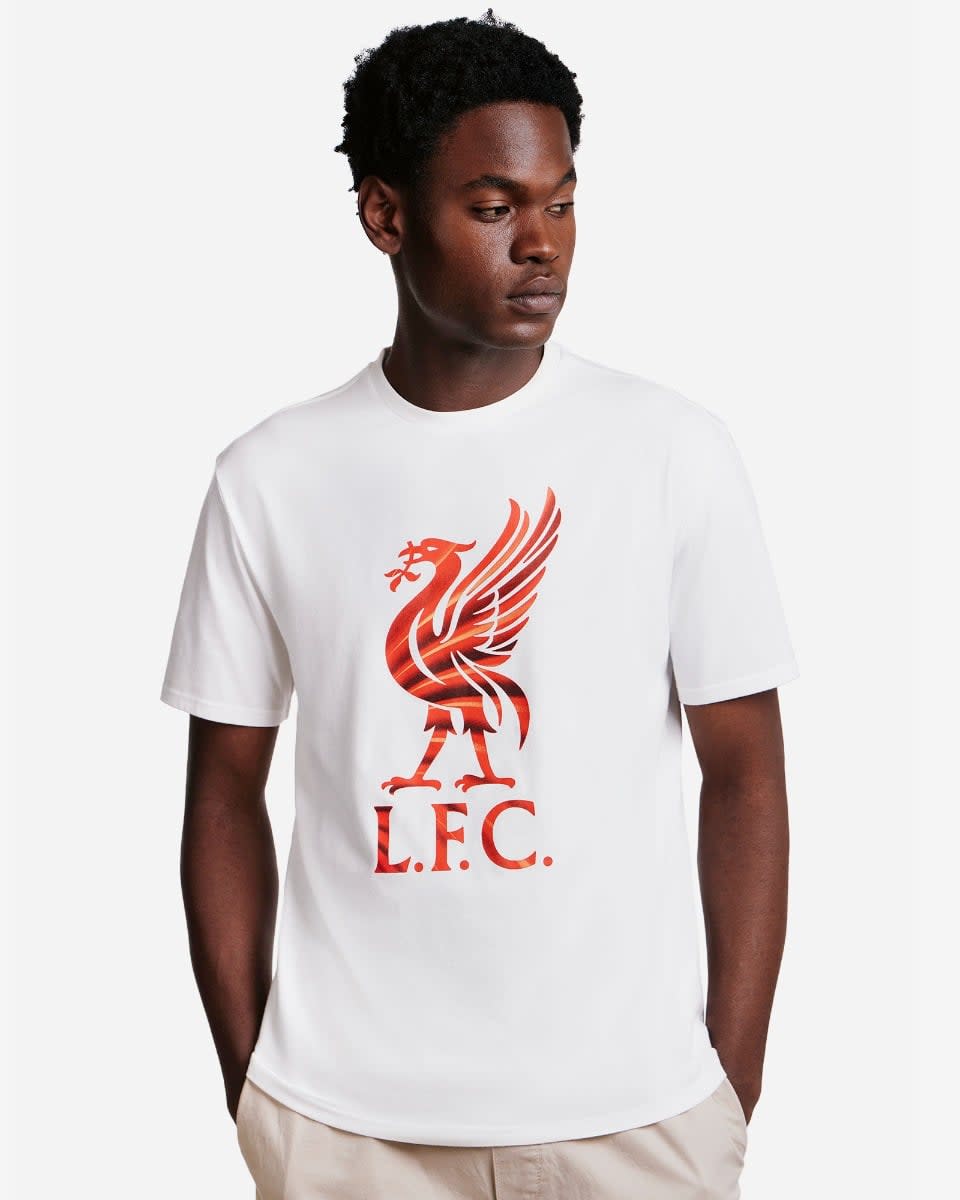 LFC Mens Liverbird Swirl Tee White - Image 4