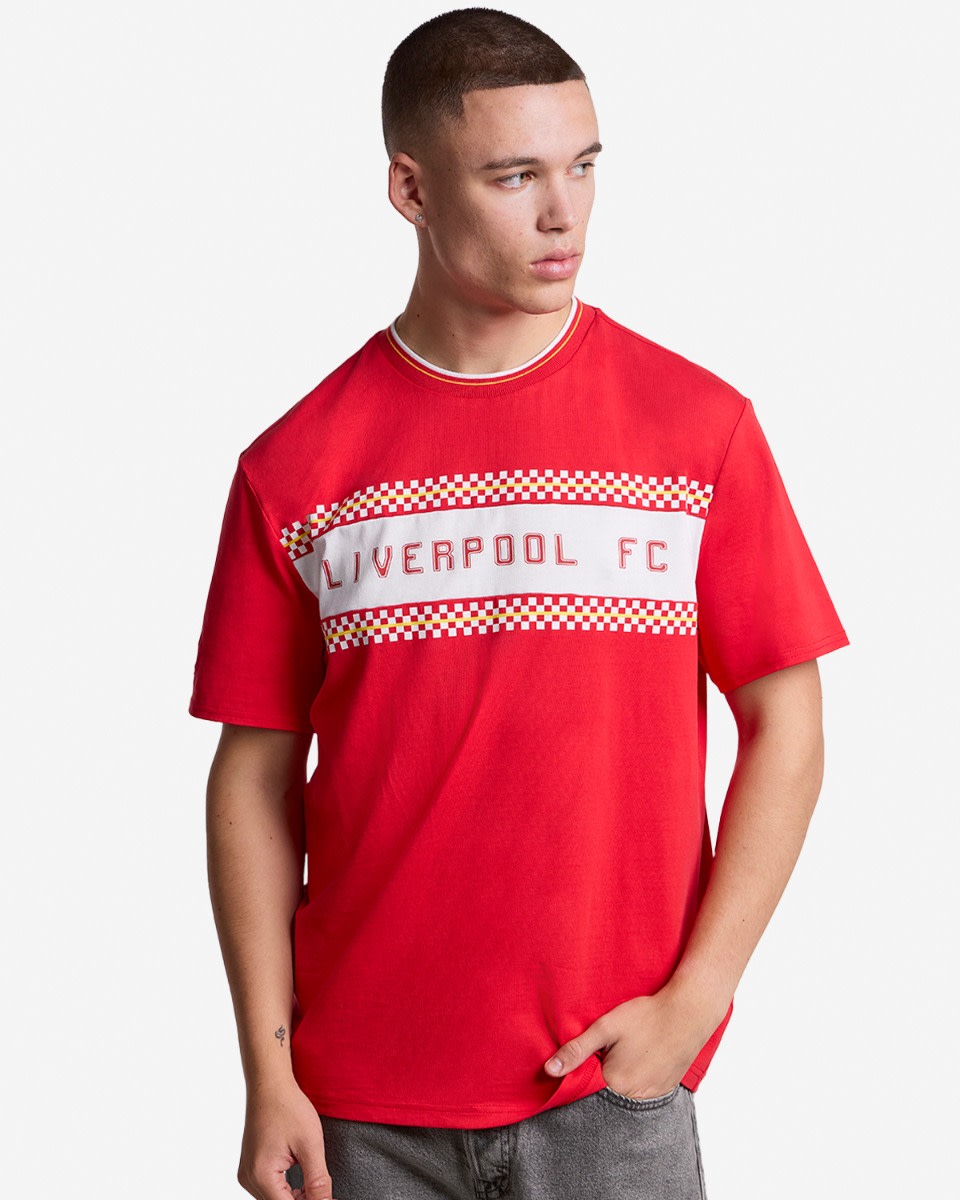 Camiseta LFC con estampado de cuadros 86 para hombre, roja - Image 1