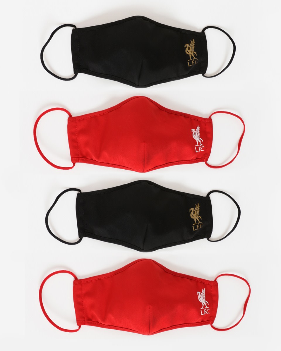 LFC Junior 4 Pack Shaped Black & Red Face Cover - Image 1