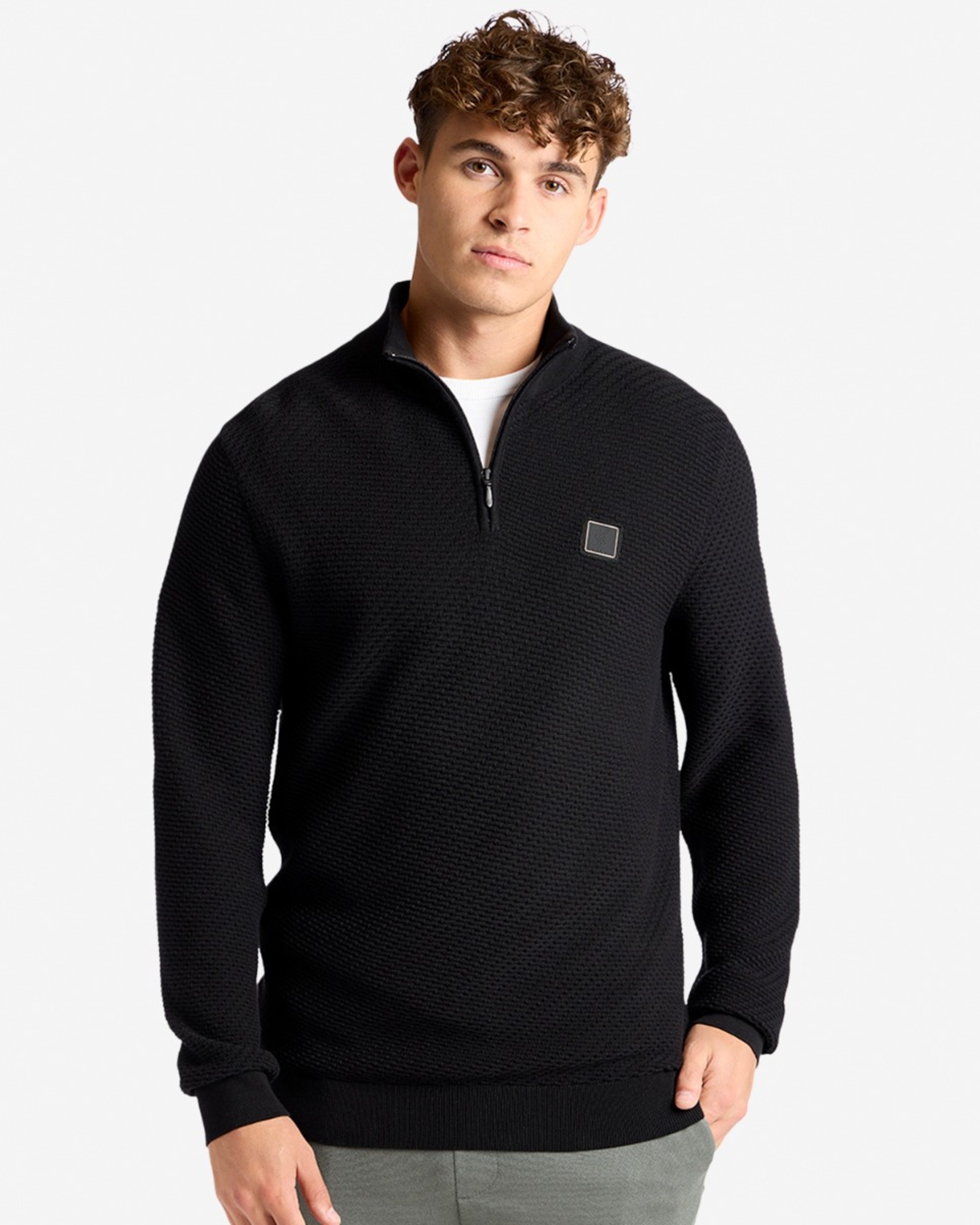 LFC Herre Firma 1/4 Zip Strik Sort - Image 1