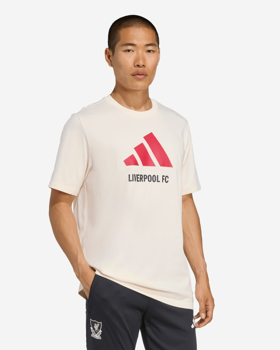 LFC adidas Adults 25/26 Graphic Tee White - Image 3