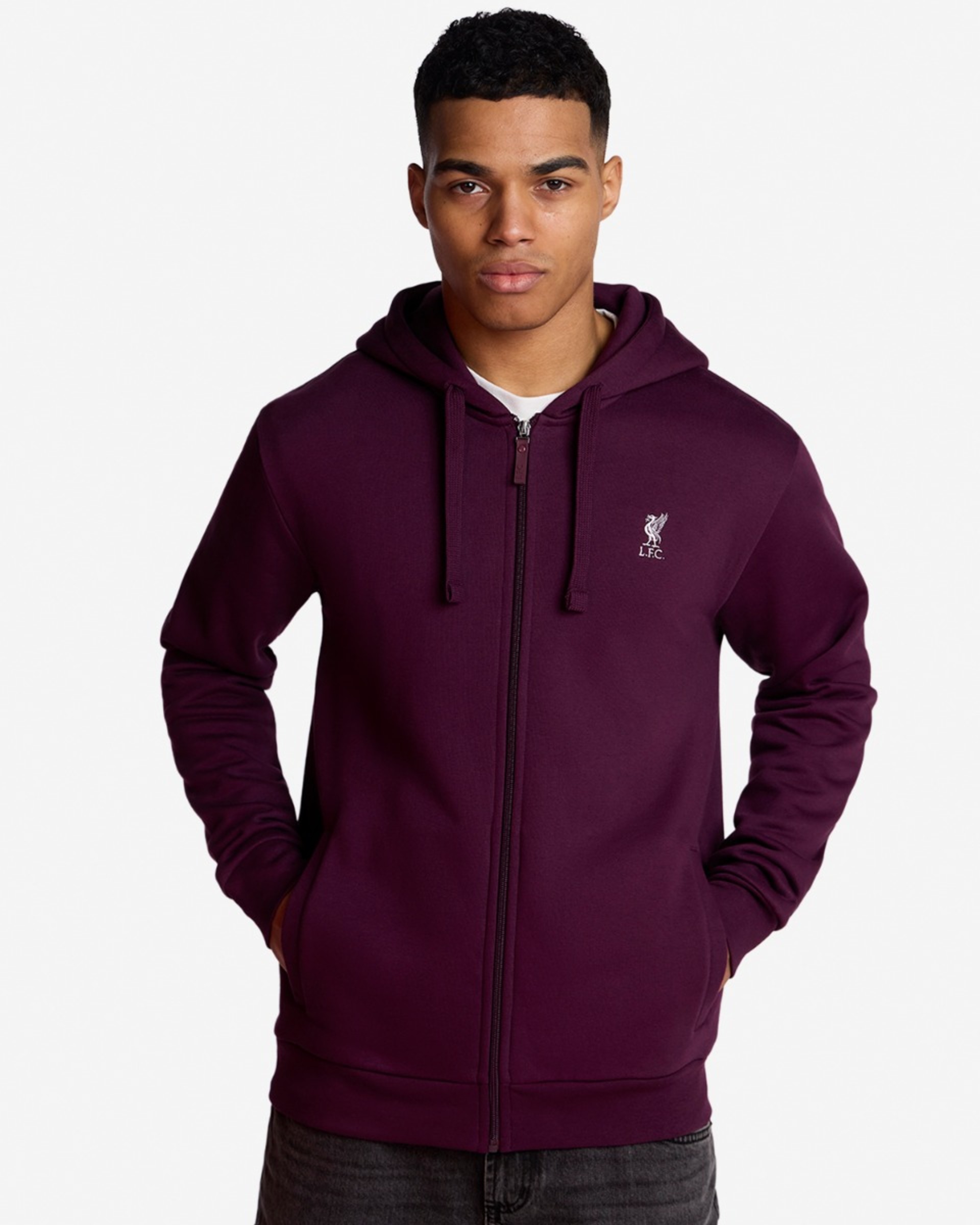 LFC Herren-Hoodie mit durchgehendem Reißverschluss Cherry - Image 1