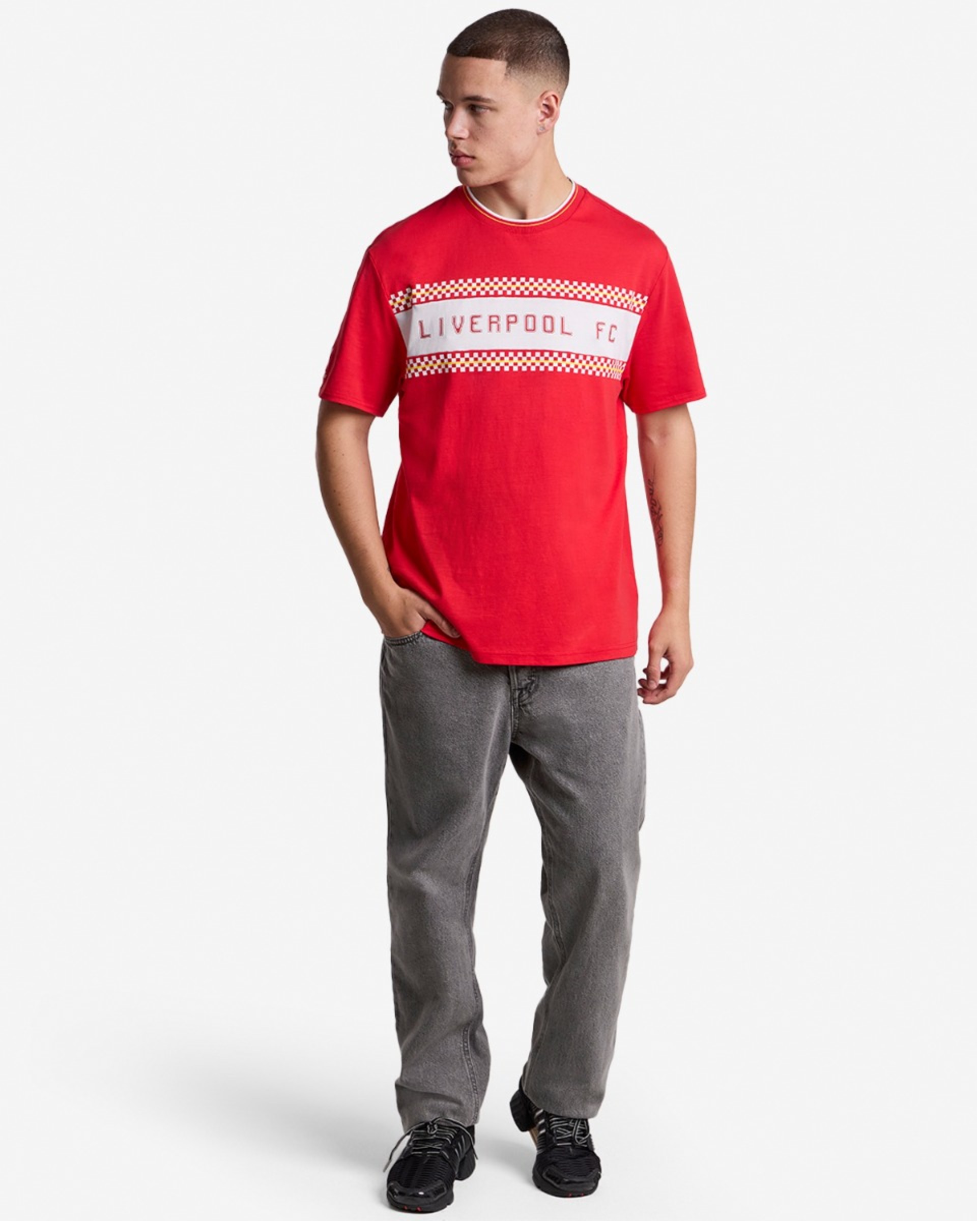 Camiseta LFC con estampado de cuadros 86 para hombre, roja - Image 3