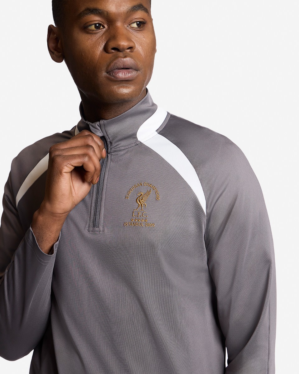 LFC Mens Istanbul 2005 1/4 Zip Top Grey - Image 2