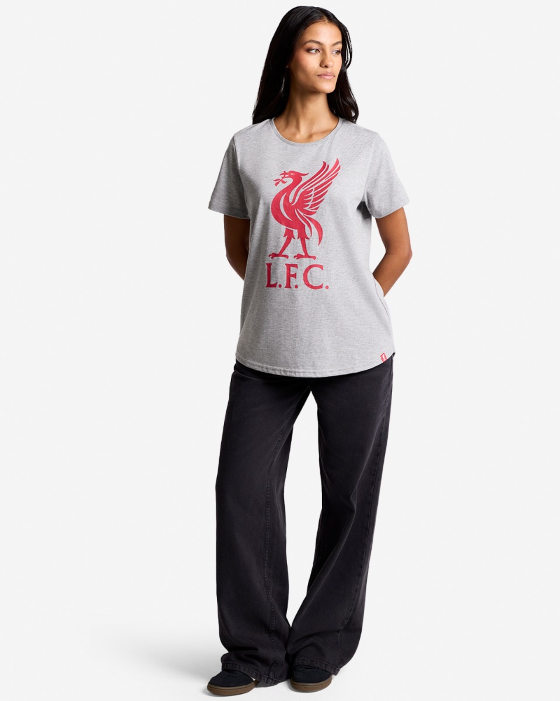 เสื้อยืดผู้หญิง LFC ลิเวอร์เบิร์ด สีเทา - Image 4