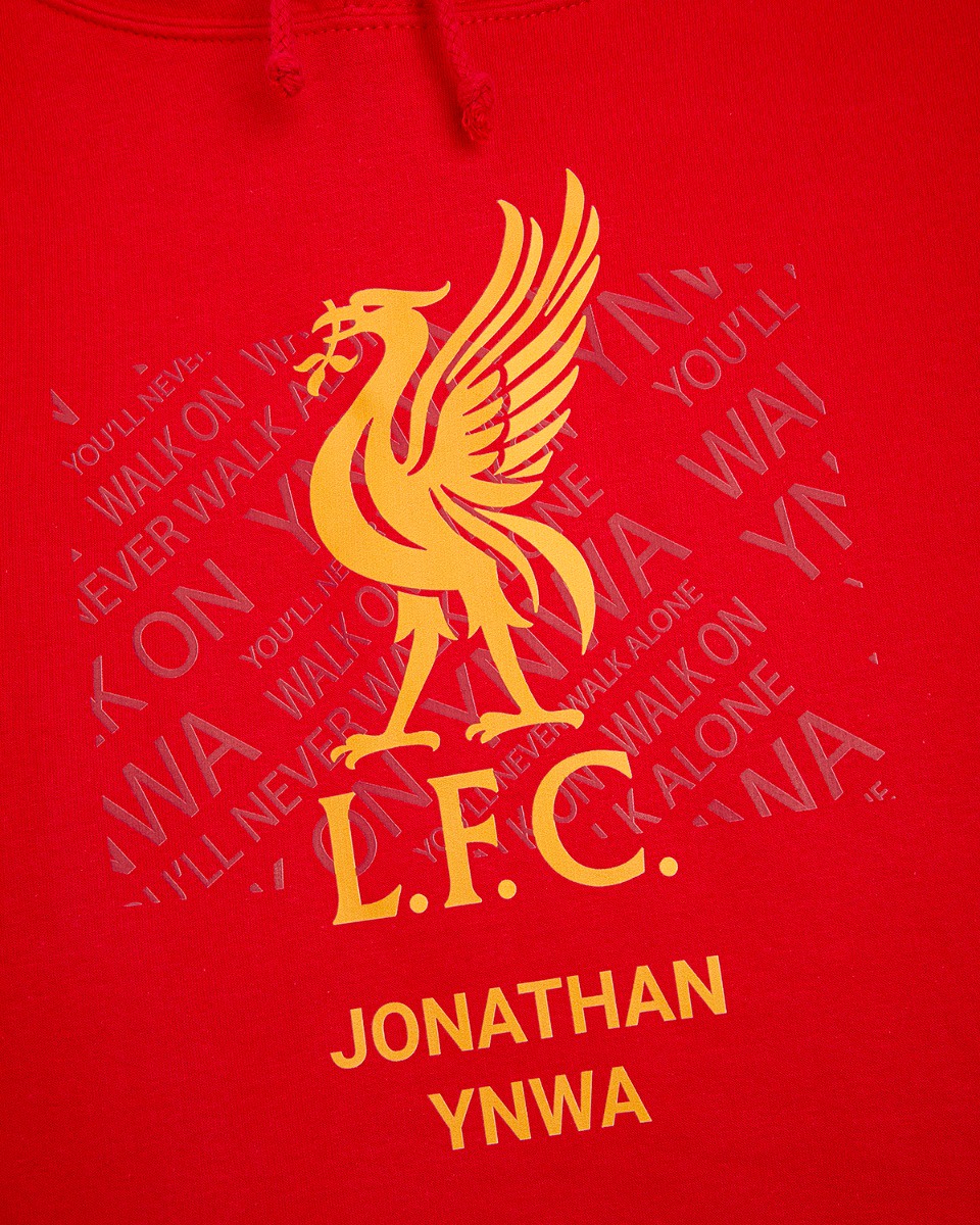 LFC Liverbird personlig rød hettegenser - Image 3