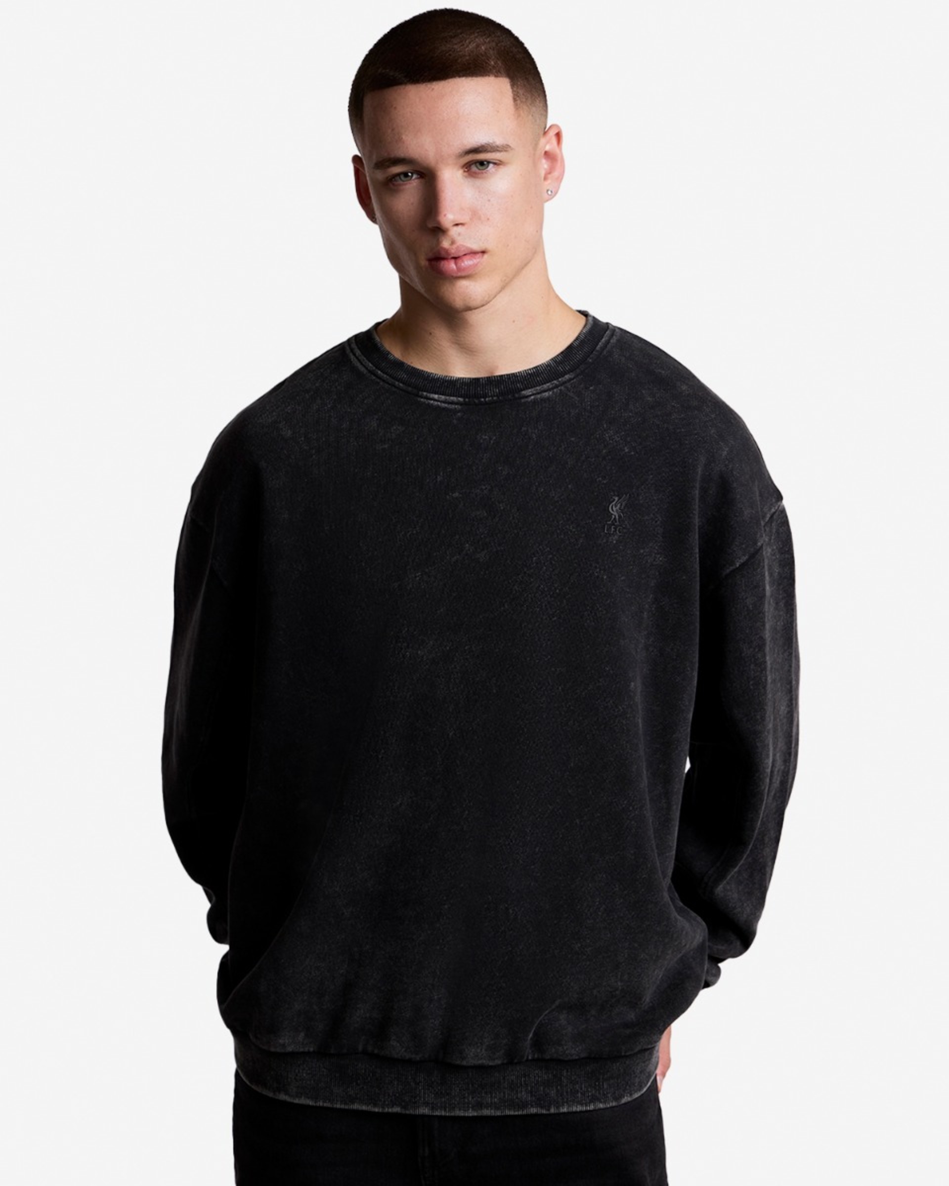 LFC YNWA Oversize-Herren-Sweatshirt mit Rundhalsausschnitt, Schwarz - Image 2