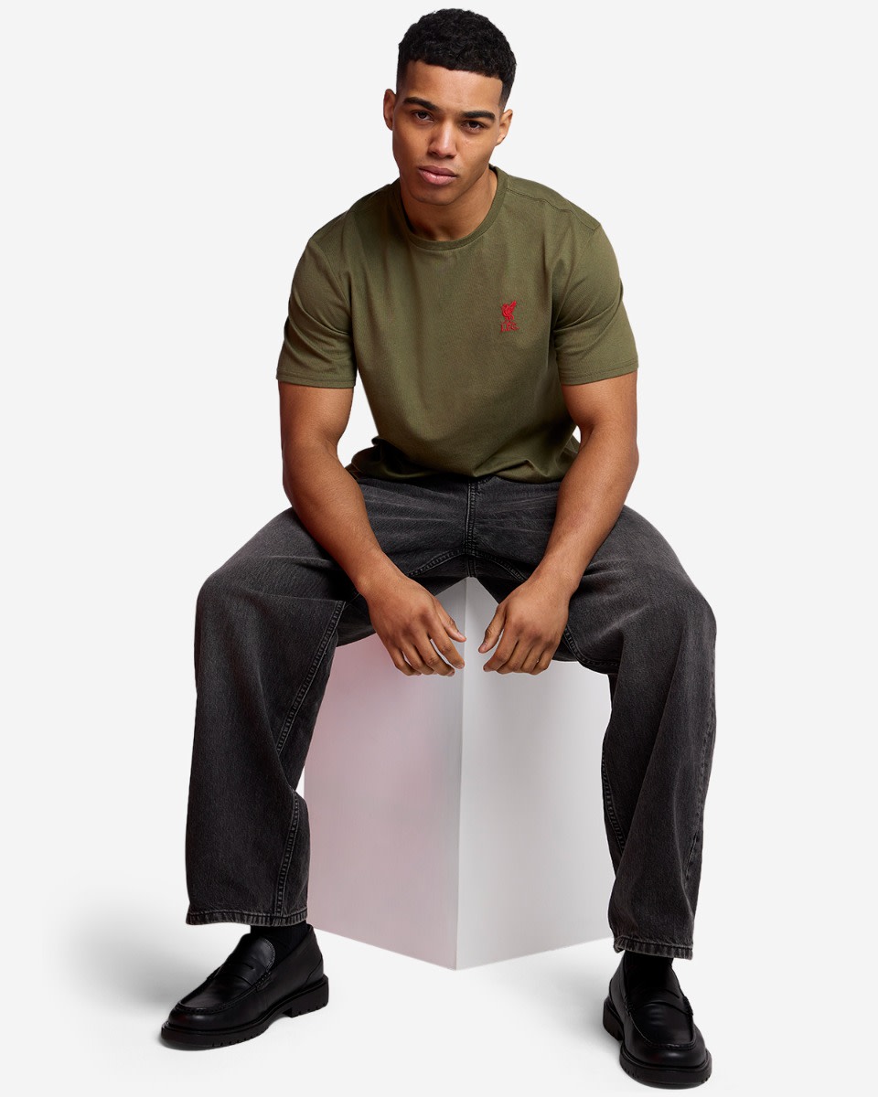 LFC Herre Liverbird Emblem Tee Khaki - Image 2