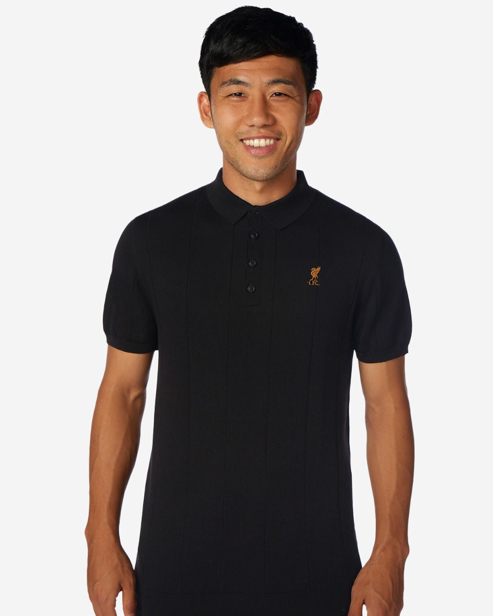 LFC Mens Short Sleeve Knitted Polo Black - Image 3