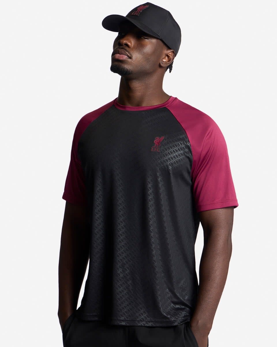 LFC Mens Embossed Tee Black & Red - Image 2