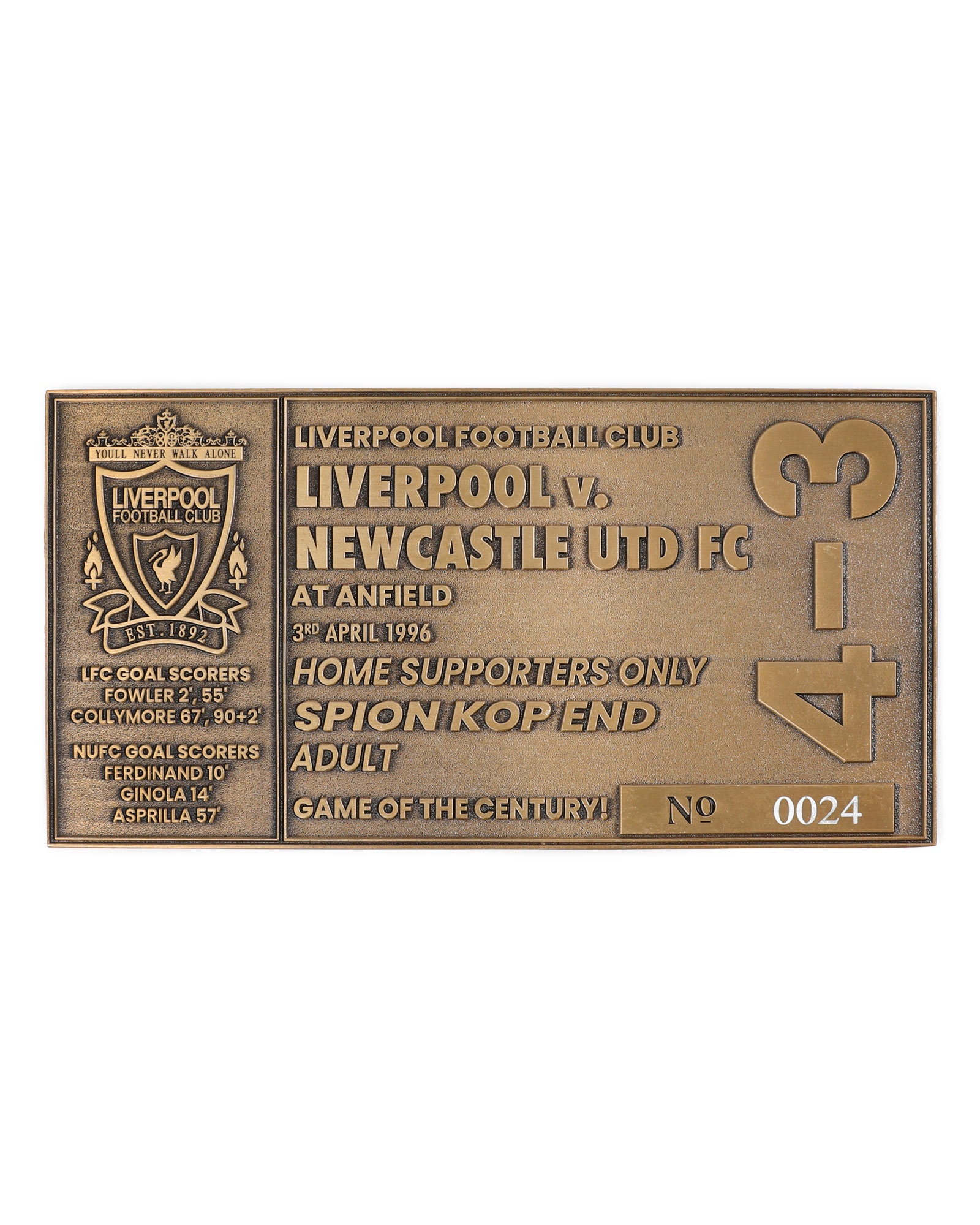 海外チケット⑬レア 希少 LFC 4-3 Newcastle Collectible Ticket