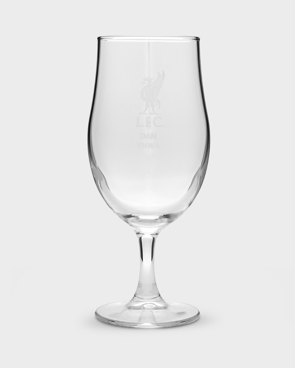 LFC Personalised Liverbird Pint Glass - Image 1